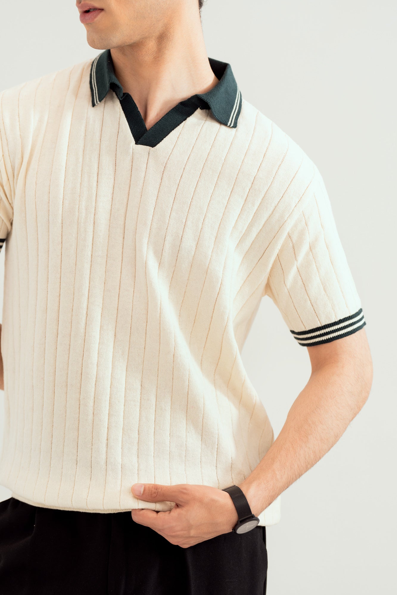 White Heritage Knitted Polo - Men