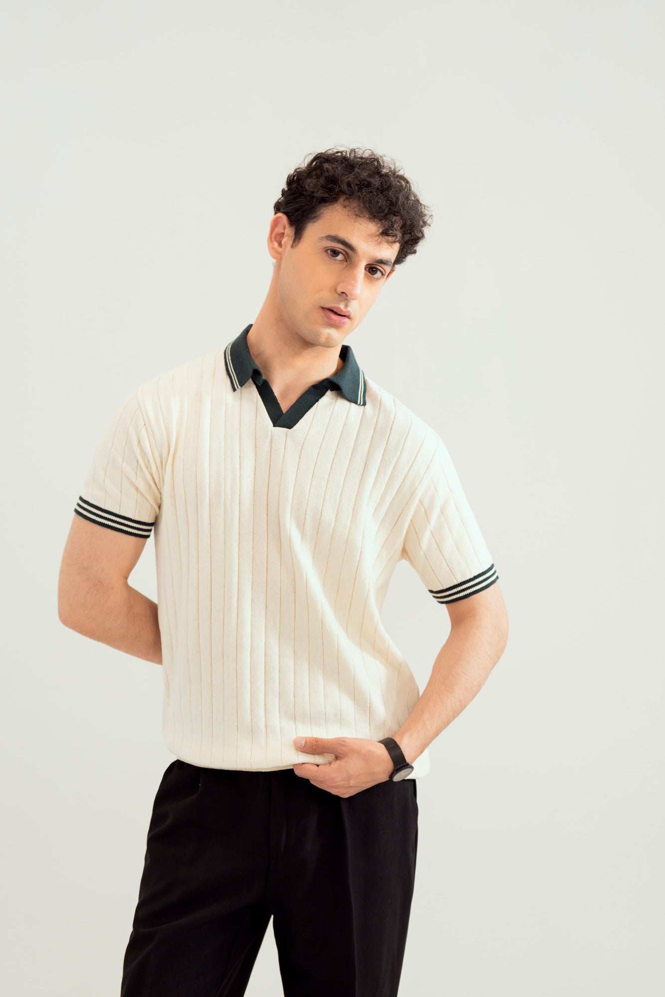 White Heritage Knitted Polo - Men