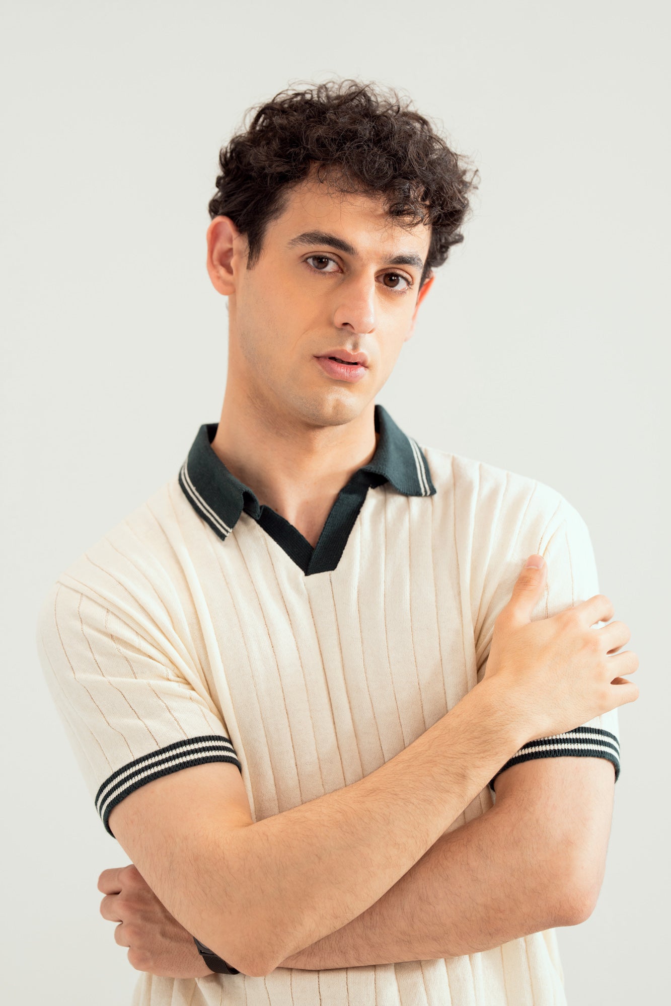White Heritage Knitted Polo - Men