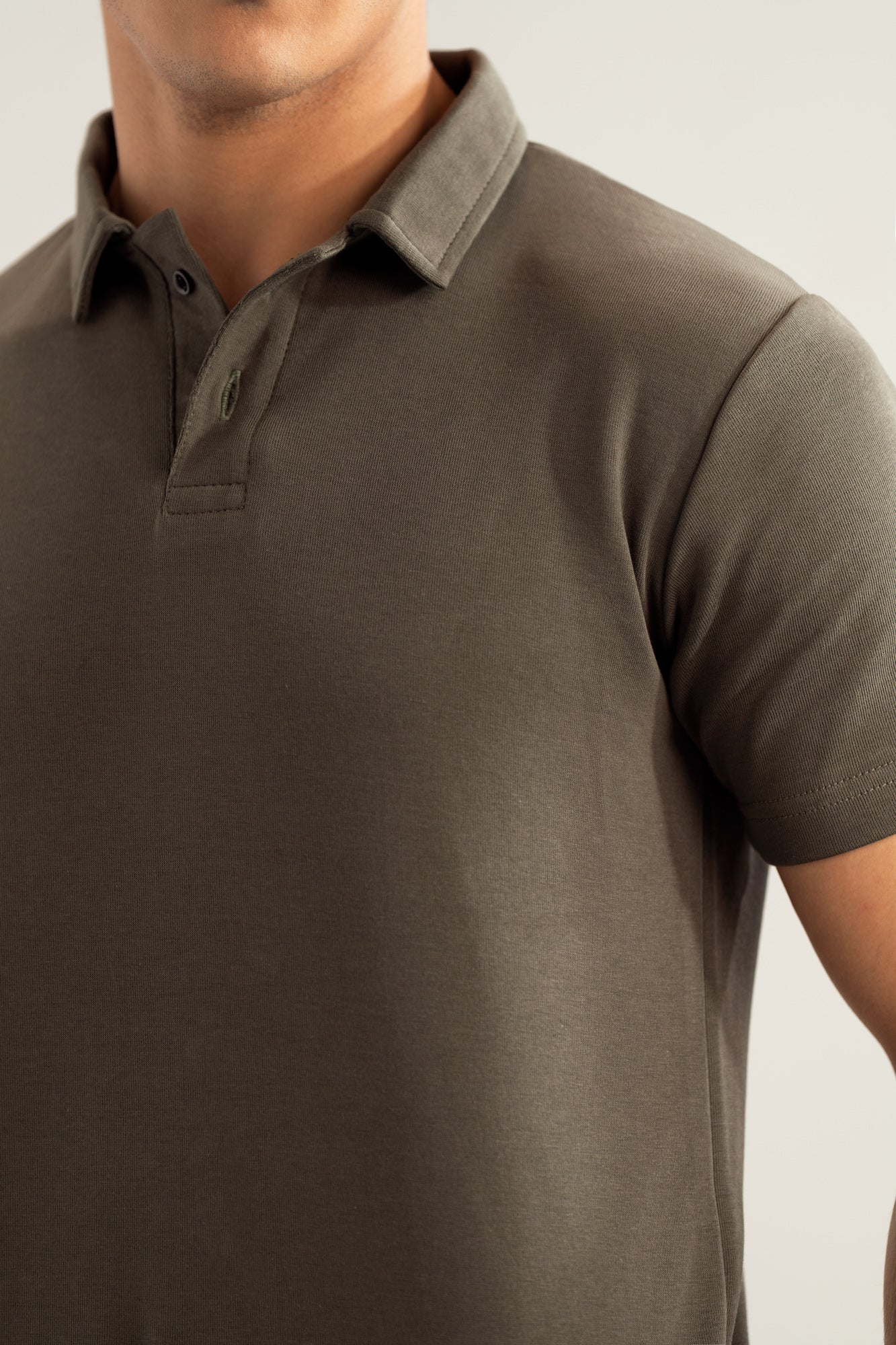 Deep Olive Interlock Polo - Smart Fit - Men