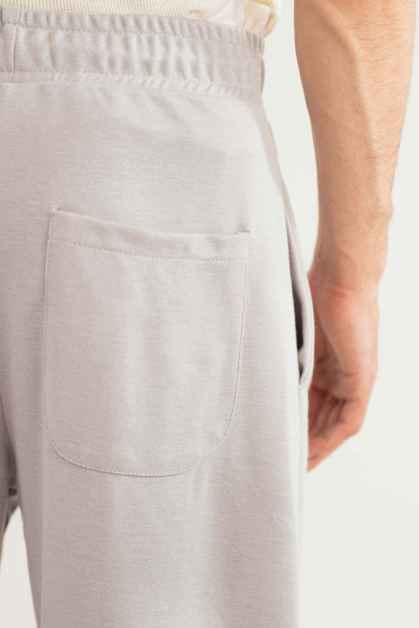 Light Grey Interlock Straight Fit Trouser - Men