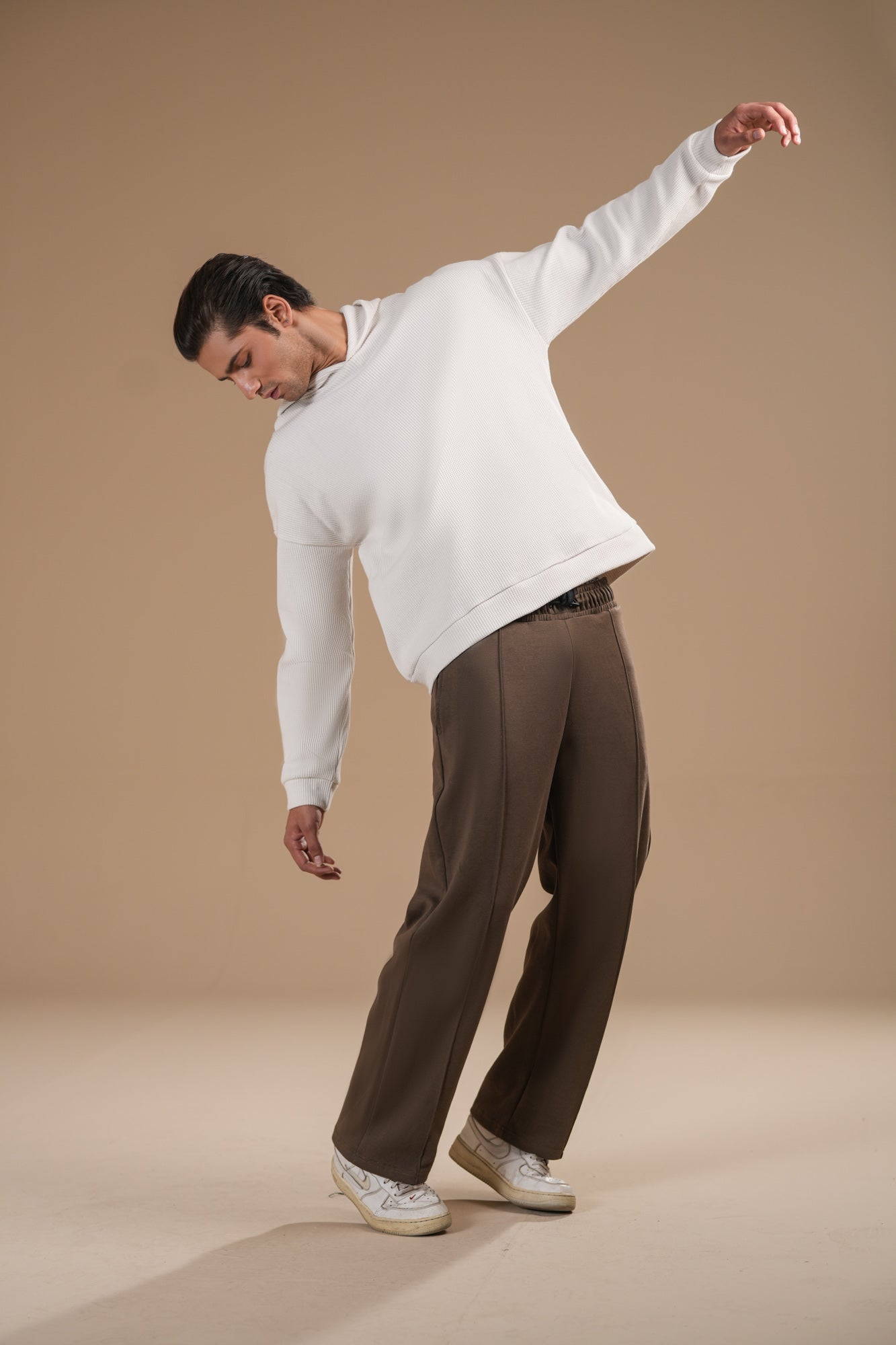 Brown Interlock Straight Fit Trouser - Men