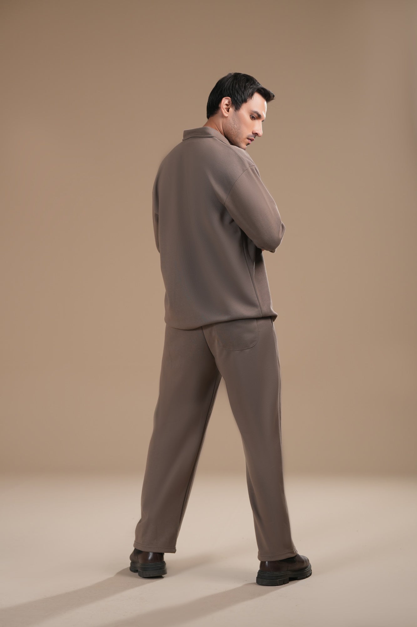 French Beige Interlock Coord Set - 2PC - Men