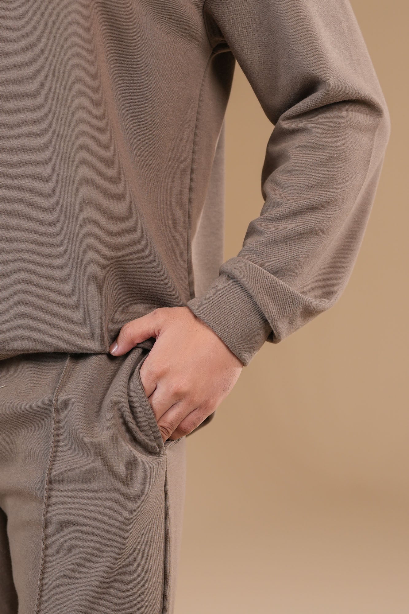 French Beige Interlock Coord Set - 2PC - Men