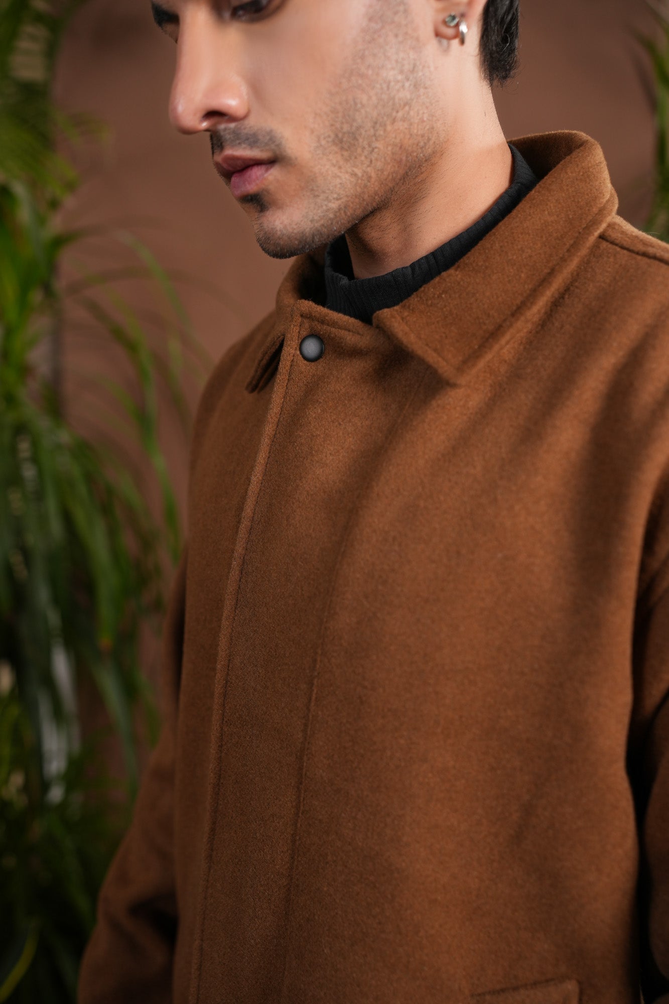 Camel Tailored Wool Coat - Men
