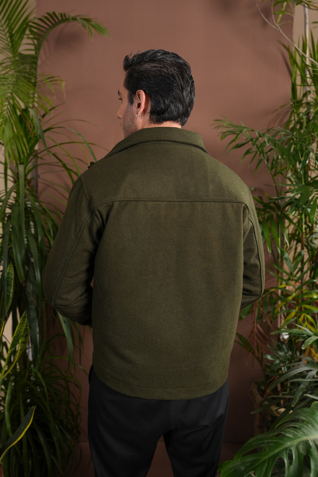 Green Tailored Wool Coat - Men