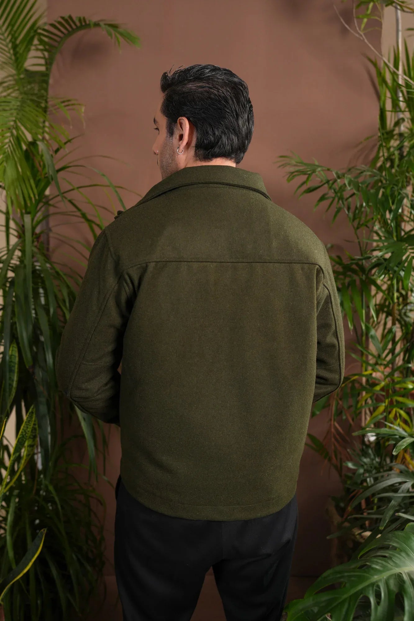 Dark Green Tailored Wool Coat - Men - Muraqsh -- Men Western