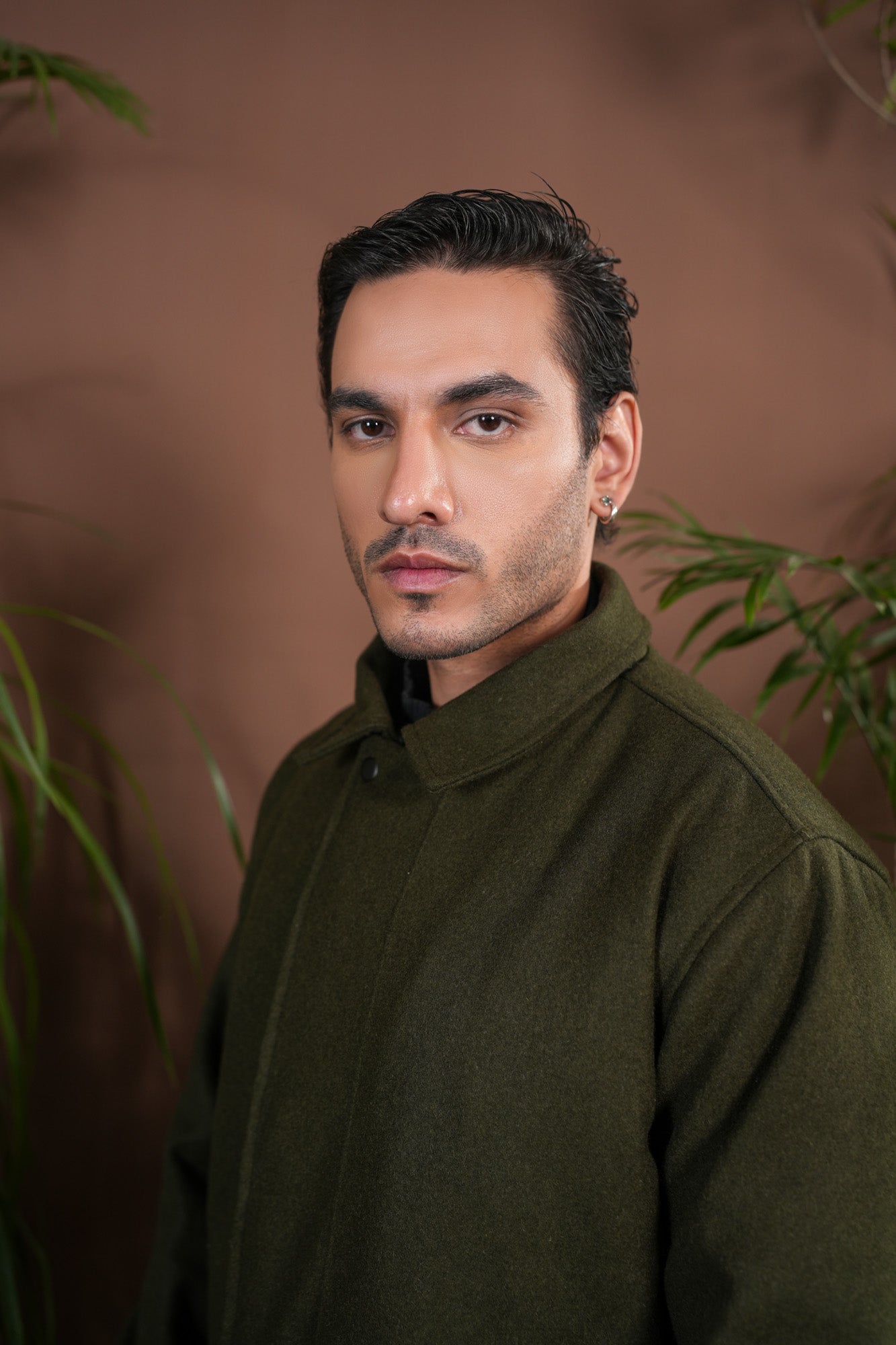 Green Tailored Wool Coat - Men