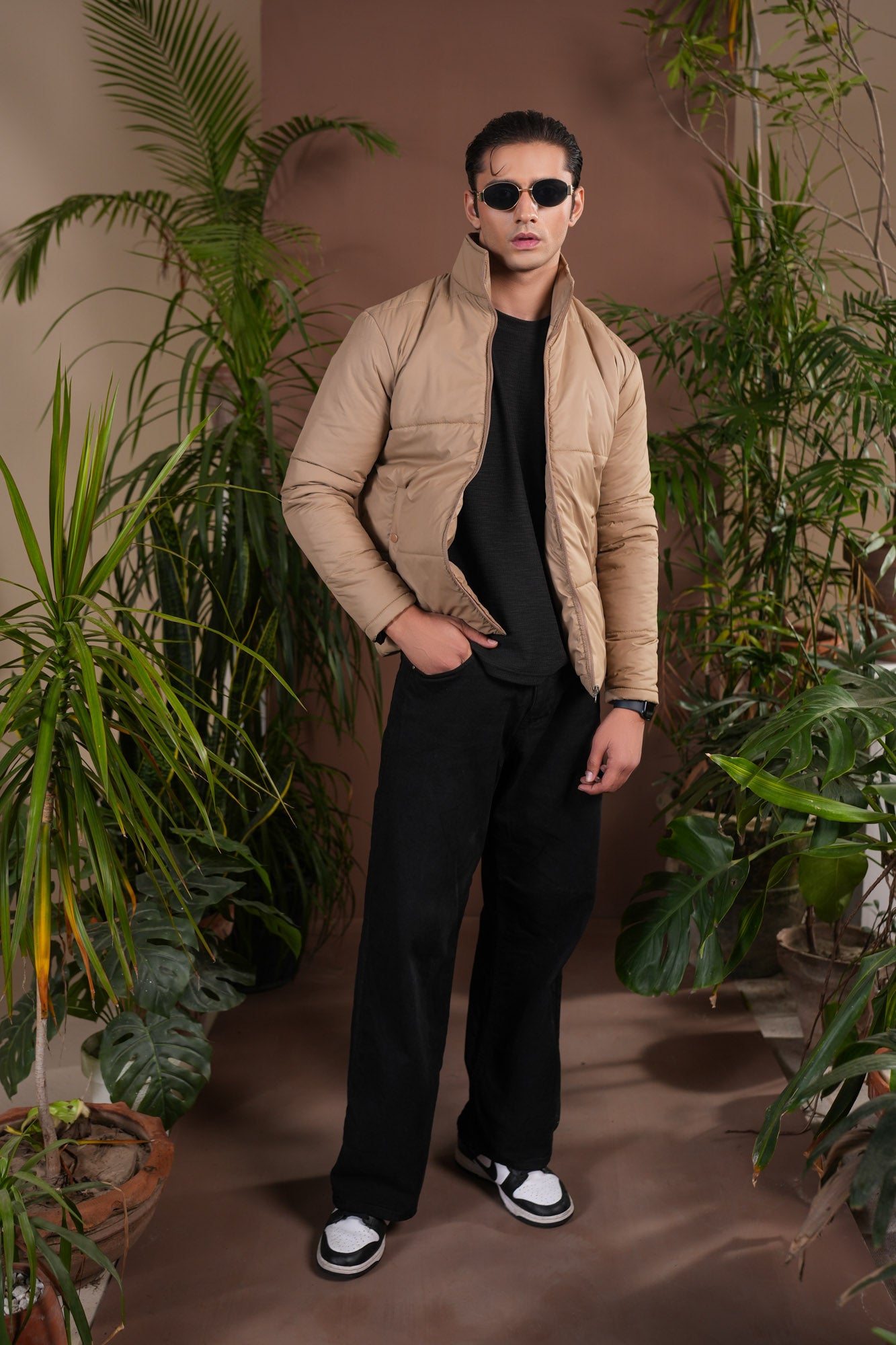 Beige Puffer Jacket - Men