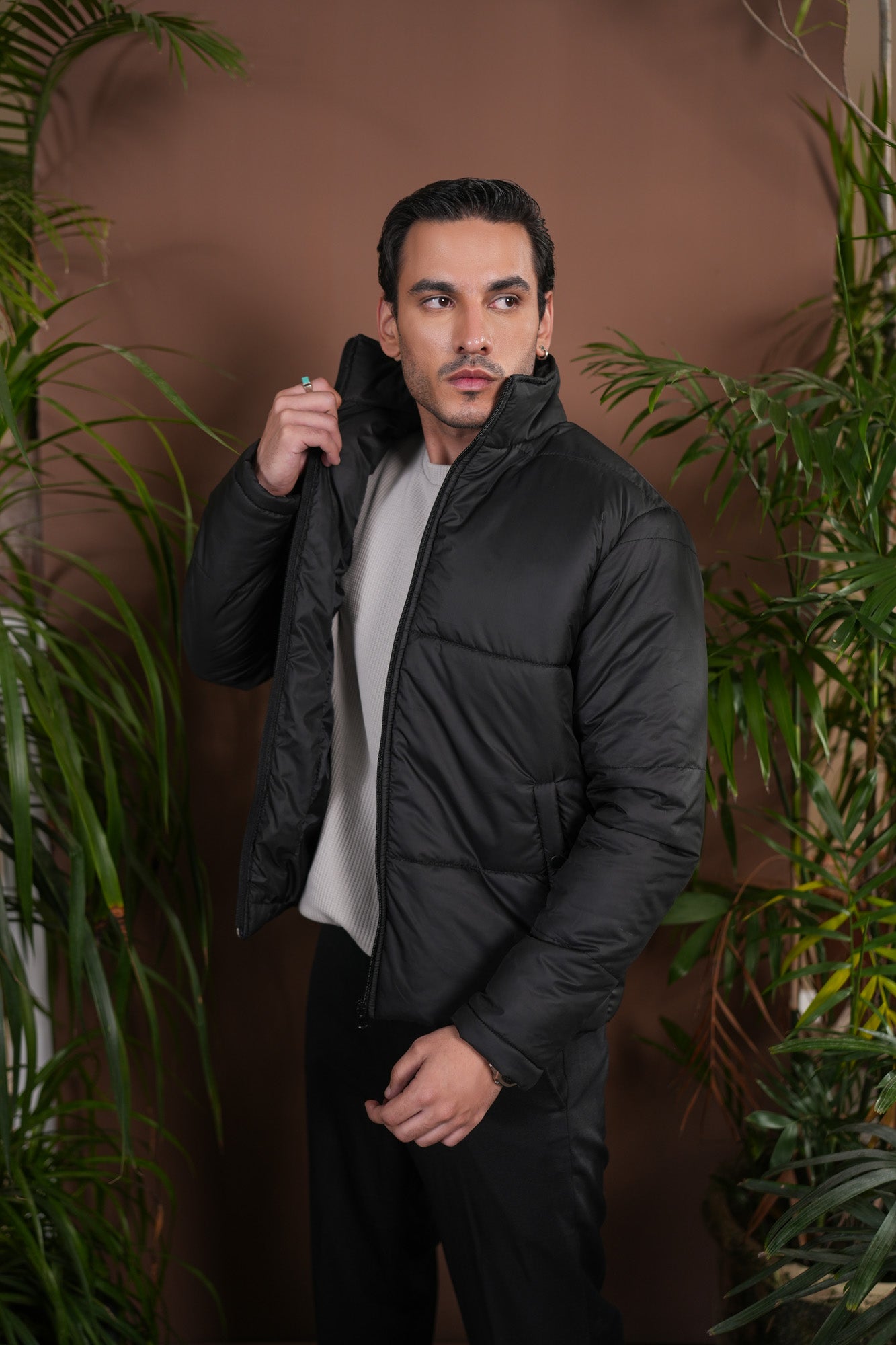 Black Puffer Jacket - Men