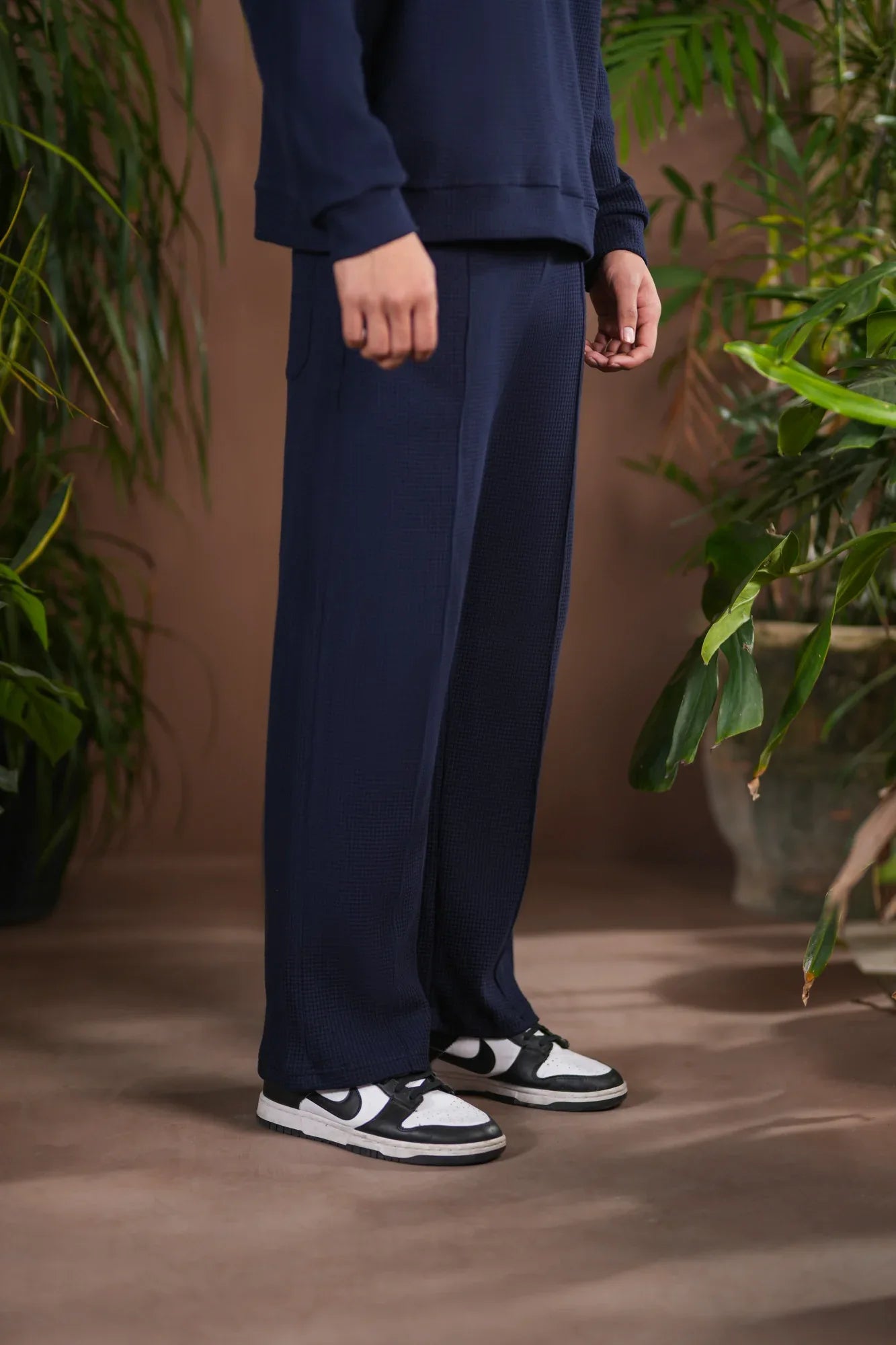 Navy Blue Waffle Coord Set - 2PC - Men - Muraqsh -- Men Western