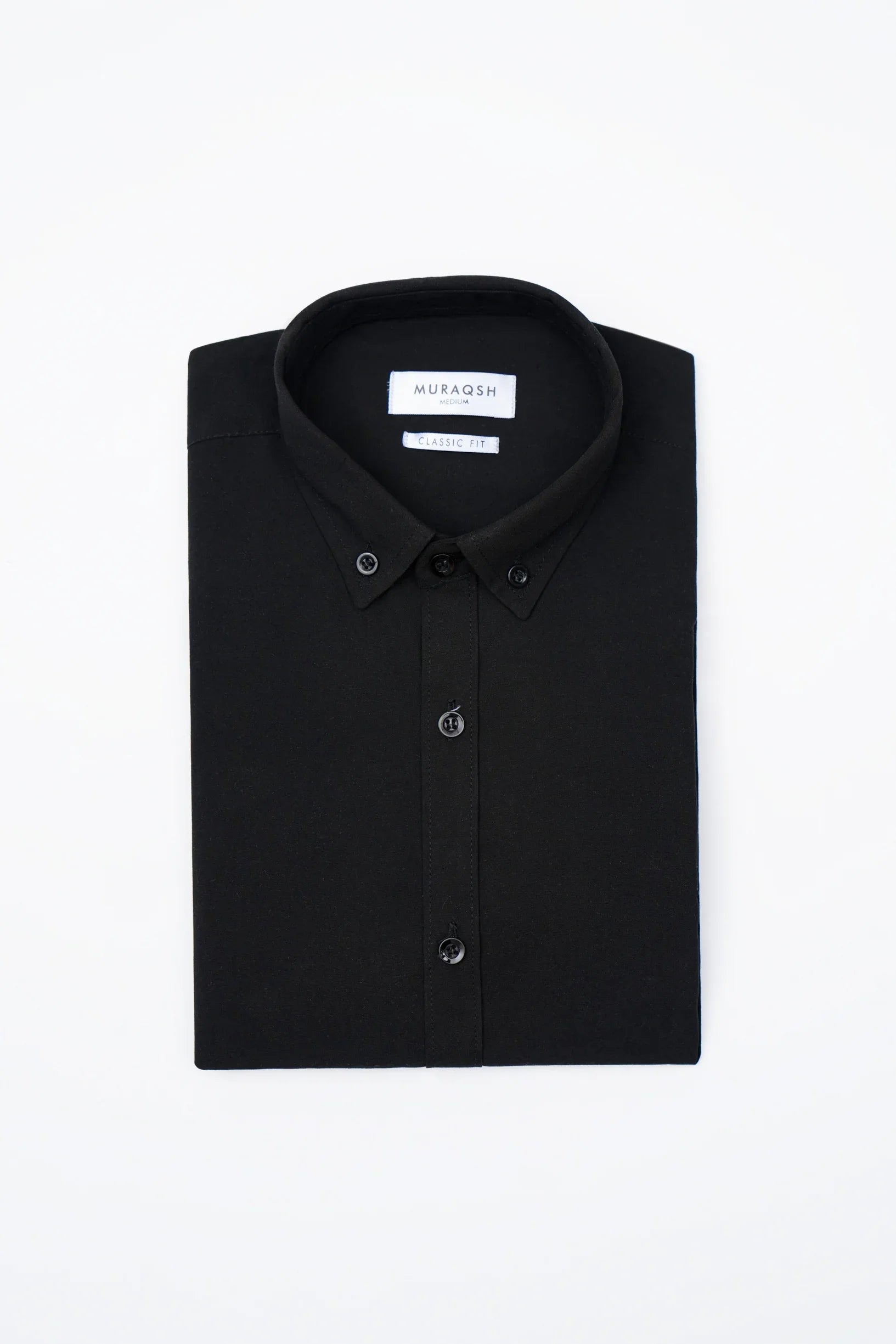 Black Plain Casual Shirt - Men - Muraqsh -- Menswear