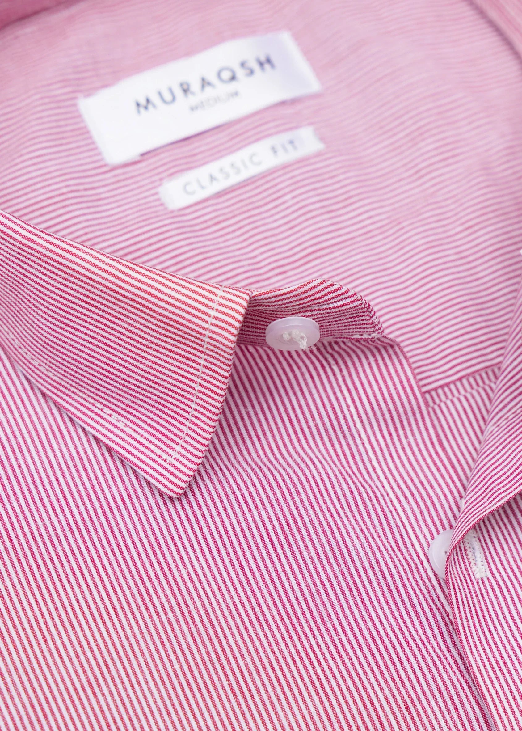 Red Striped Formal Shirt - Men - Muraqsh -- Menswear