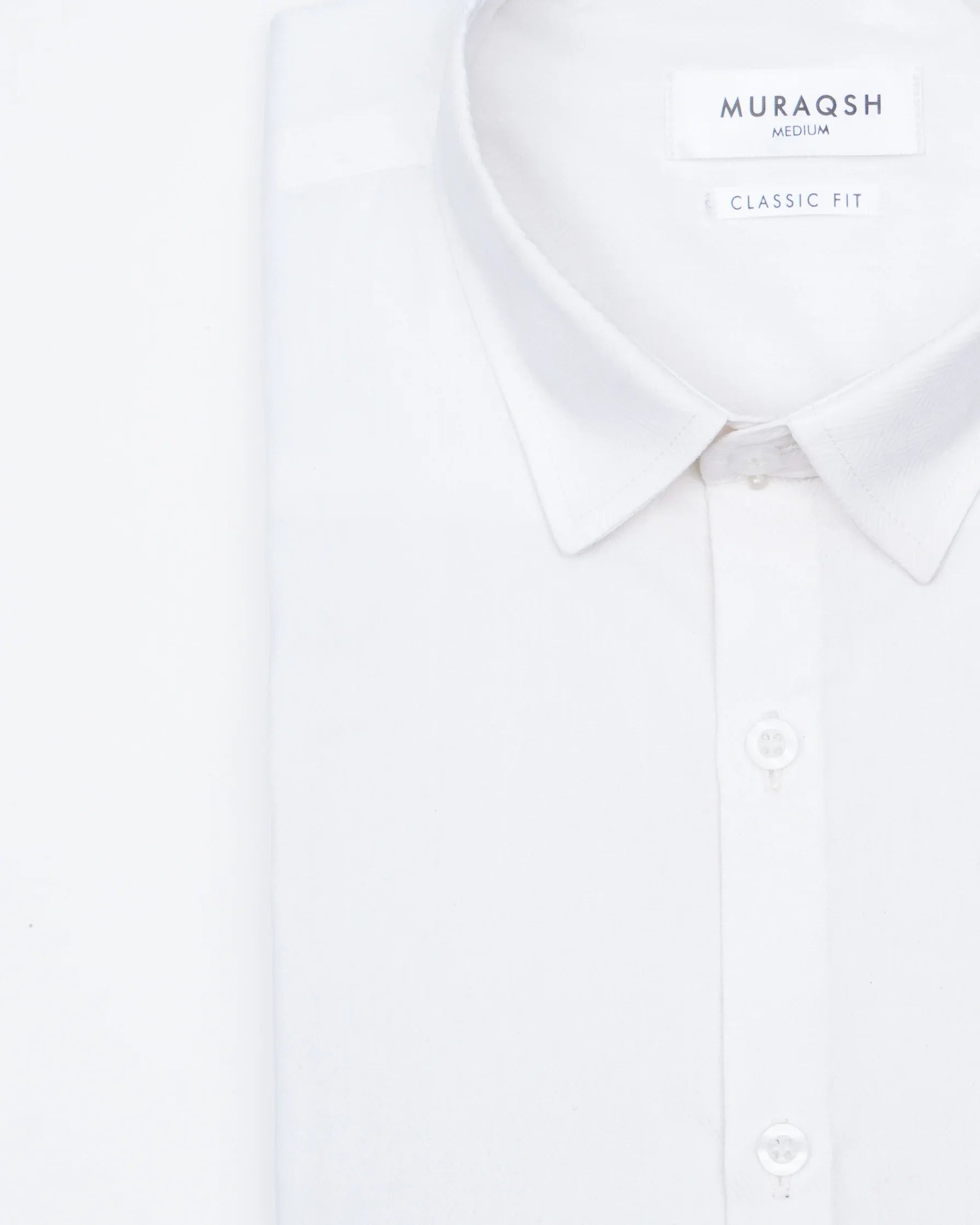 Off White Textured Formal Shirt - Men - Muraqsh -- Menswear