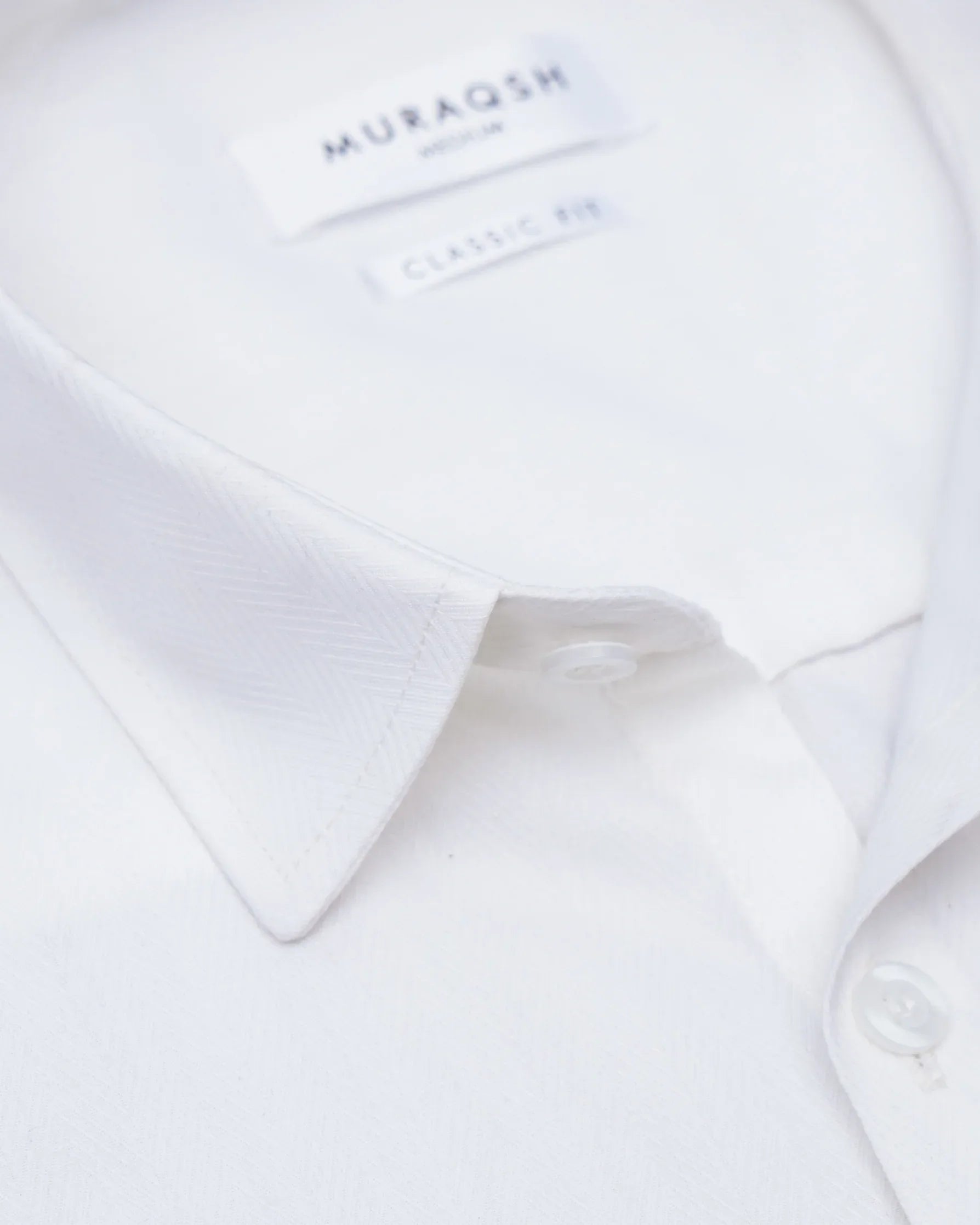 Off White Textured Formal Shirt - Men - Muraqsh -- Menswear