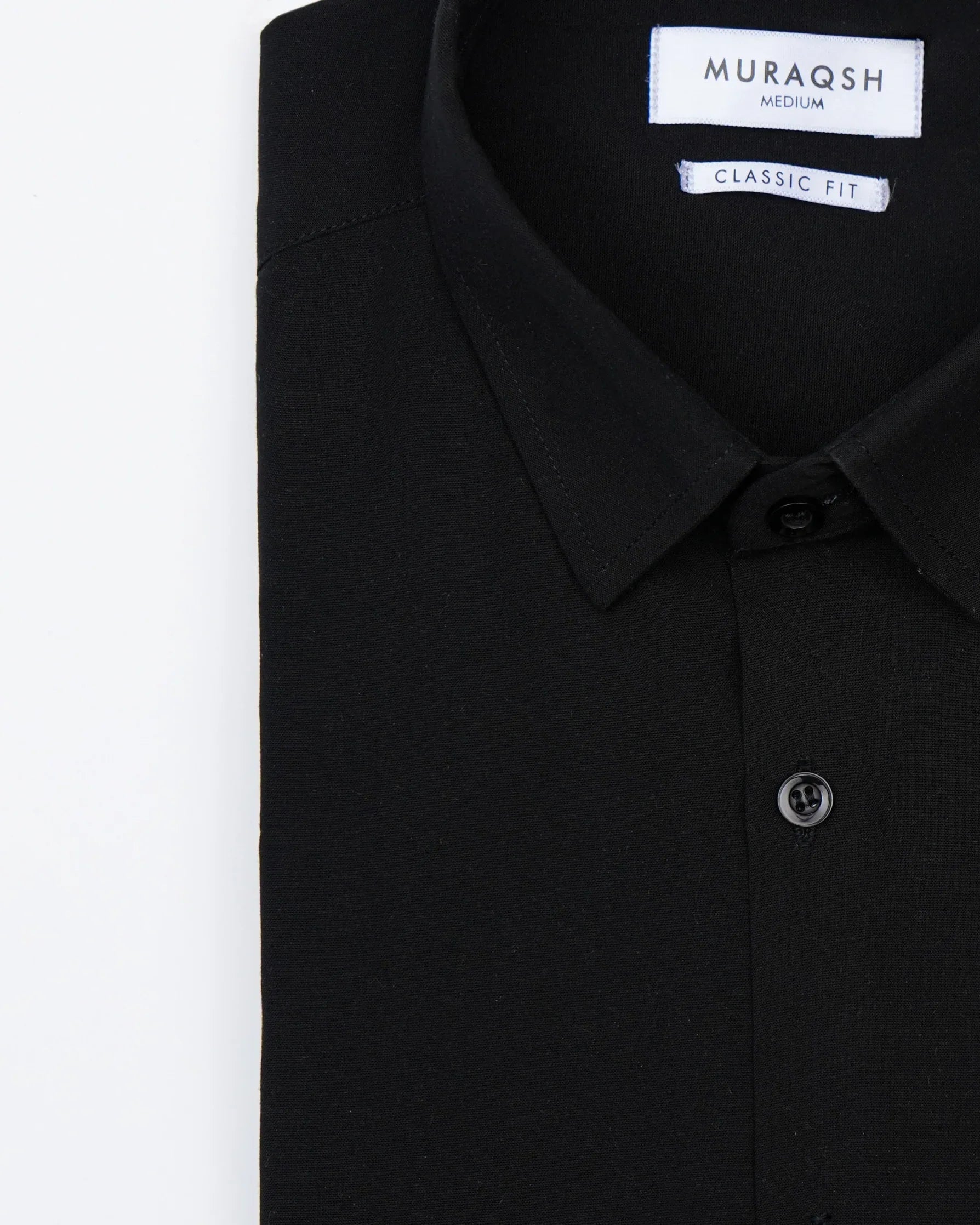 Black Plain Formal Shirt - Men - Muraqsh -- Menswear