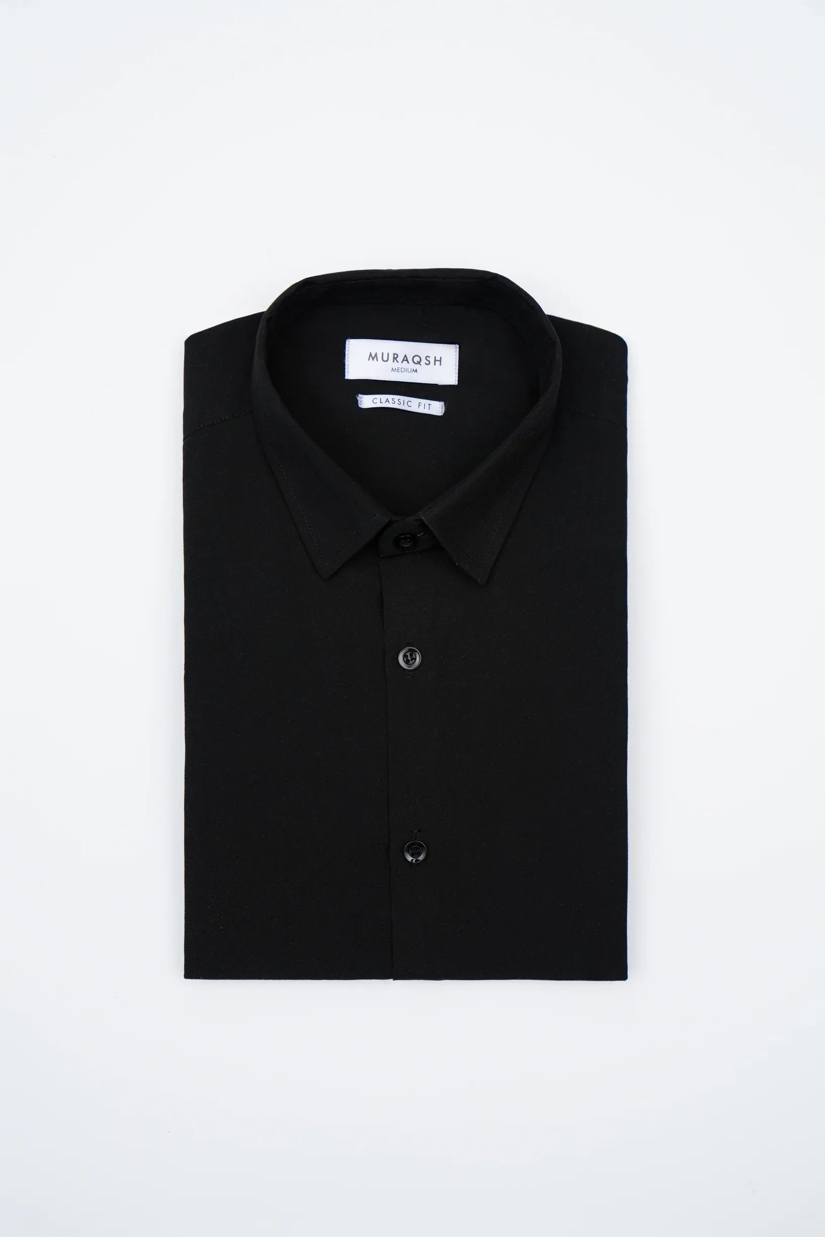 Black Plain Formal Shirt - Men - Muraqsh -- Menswear