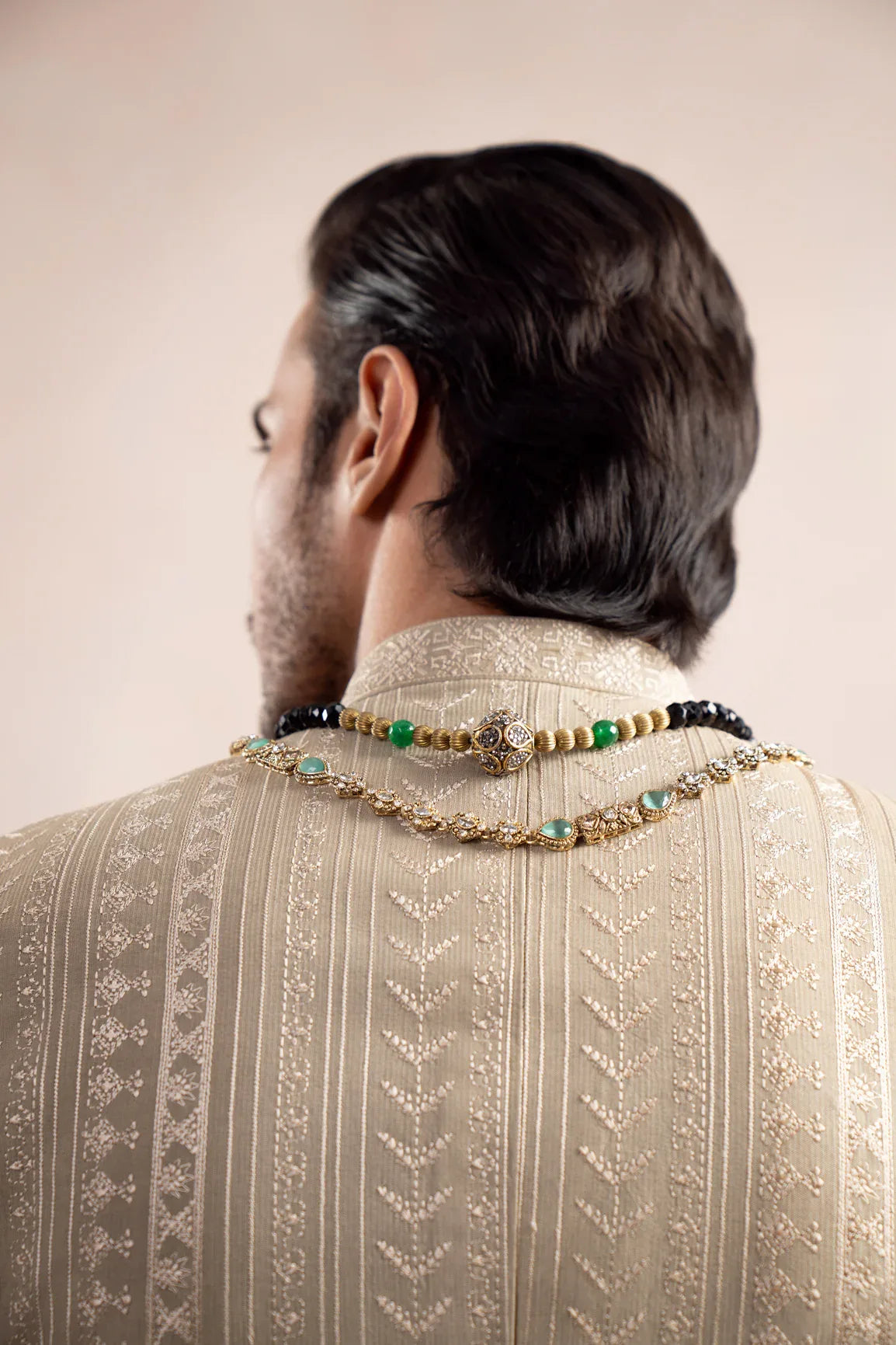 Royal Mint Embroidered Prince Coat - Men - Muraqsh -- Wedding Wear