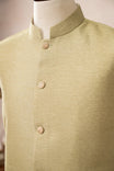 Mint Jamawar Textured Waistcoat - Men - Muraqsh -- Wedding Wear