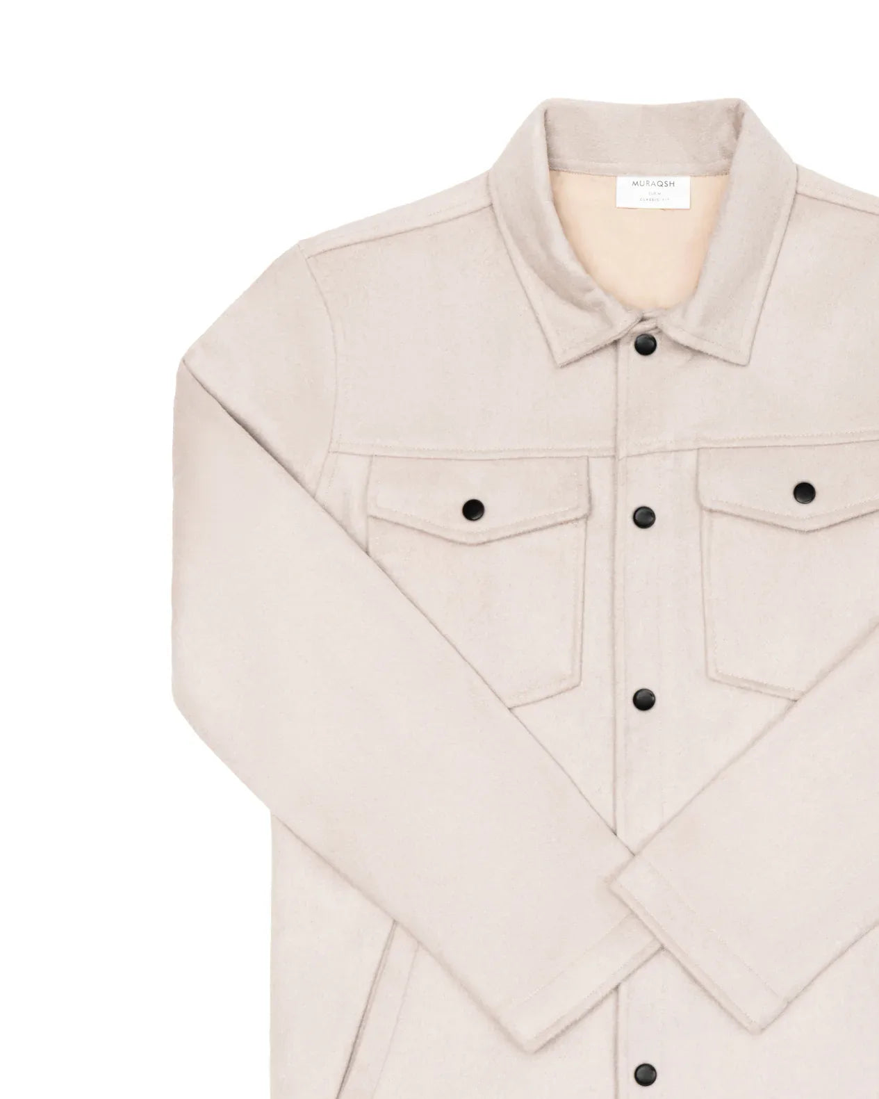 Beige Wool Coat - Men - Muraqsh -- Men Western