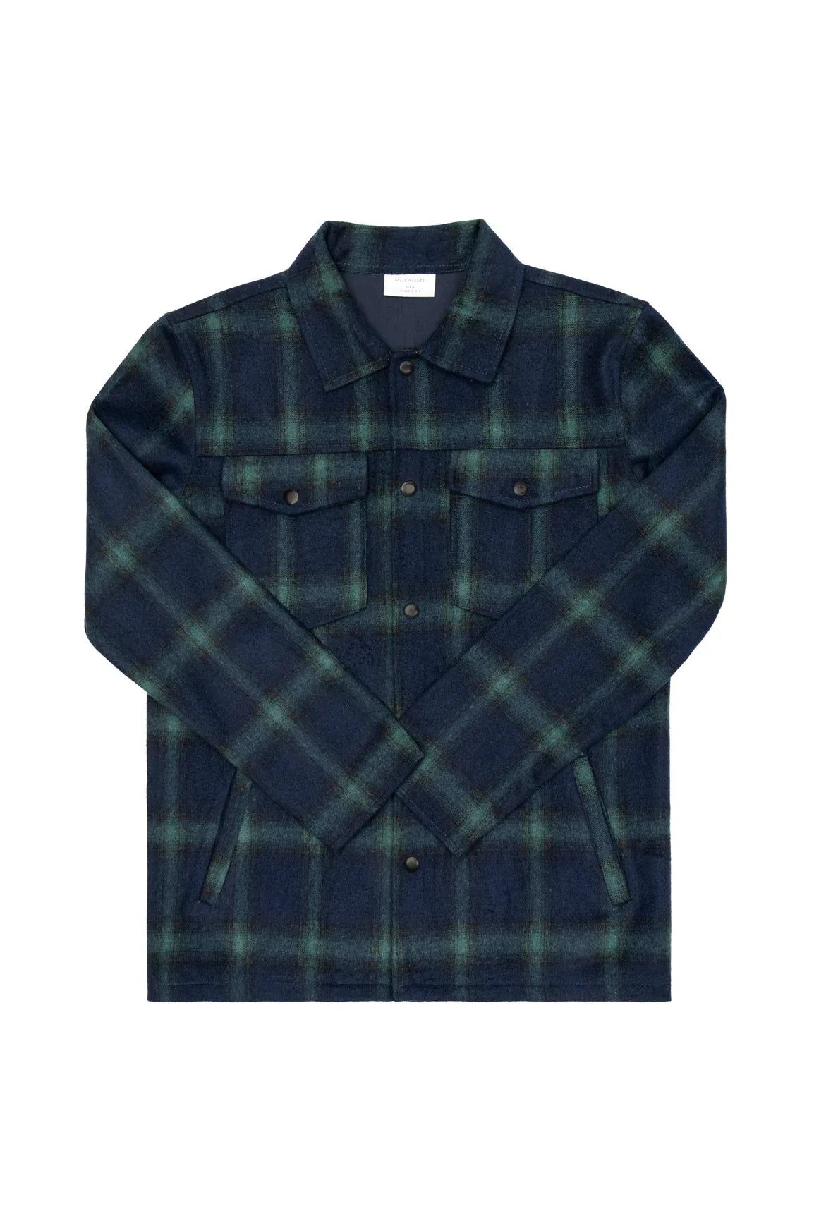 Blue Check Wool Coat - Men - Muraqsh -- Men Western