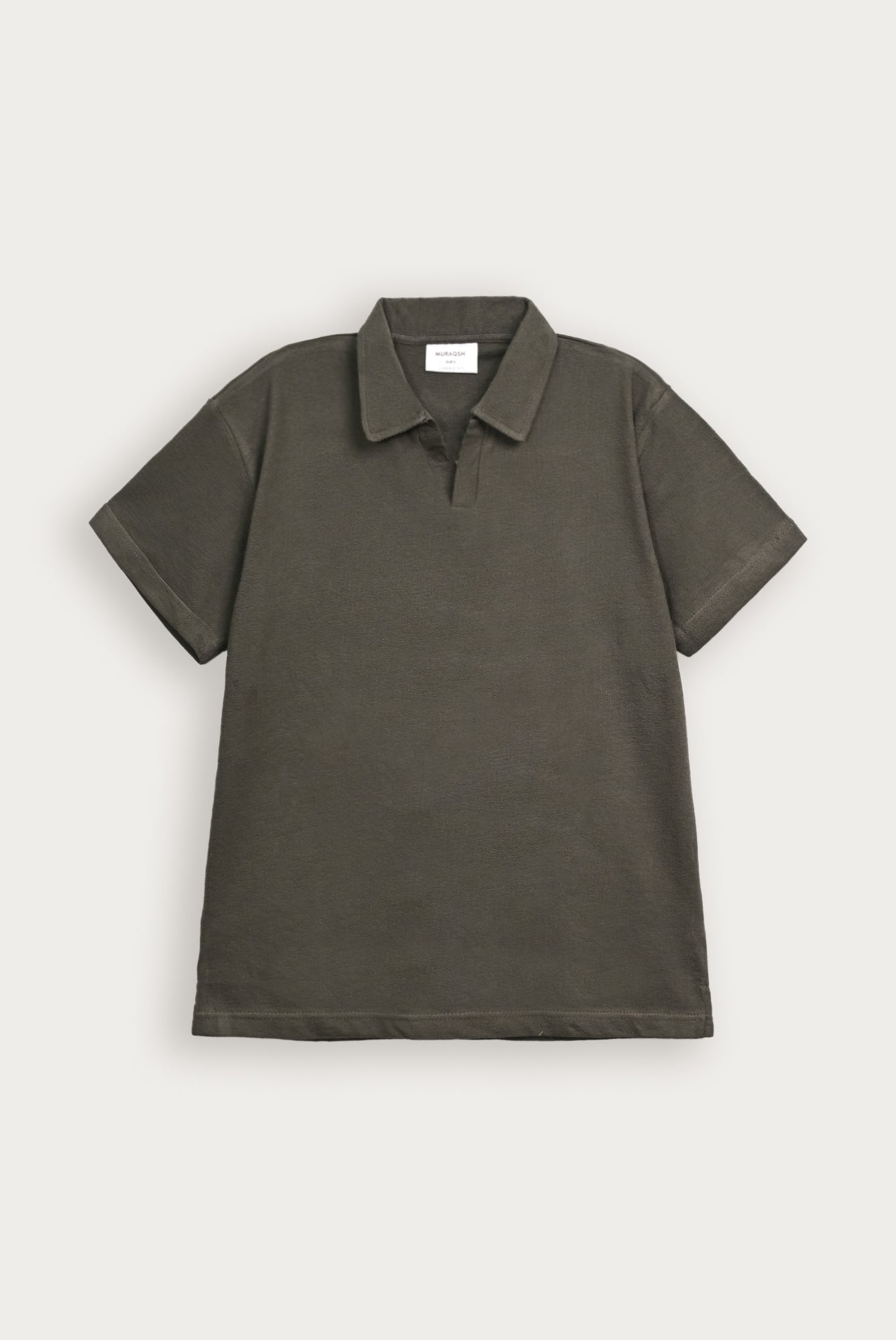 Deep Olive Mesh Thermal Knit Polo - Smart Fit - Men