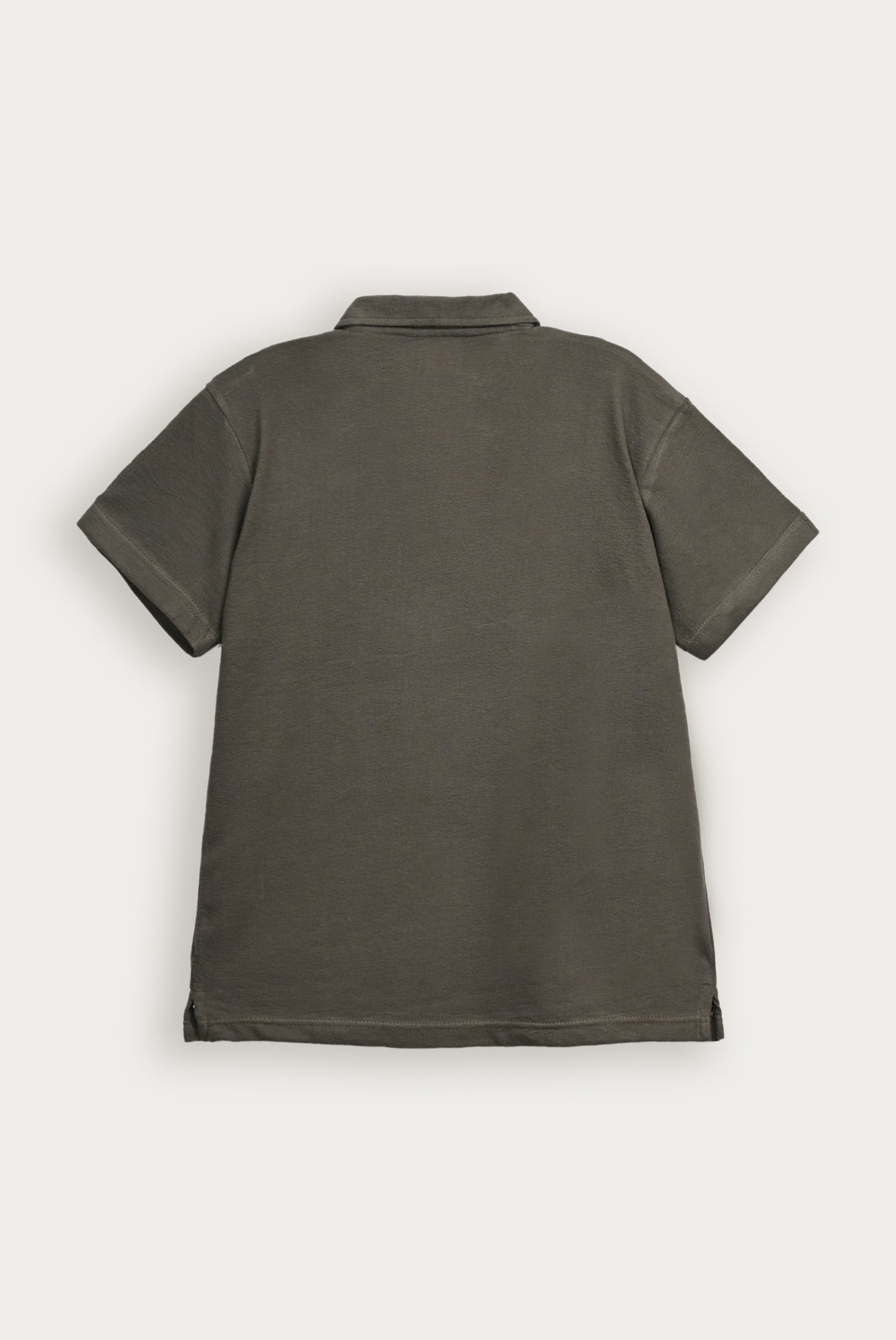 Deep Olive Mesh Thermal Knit Polo - Smart Fit - Men