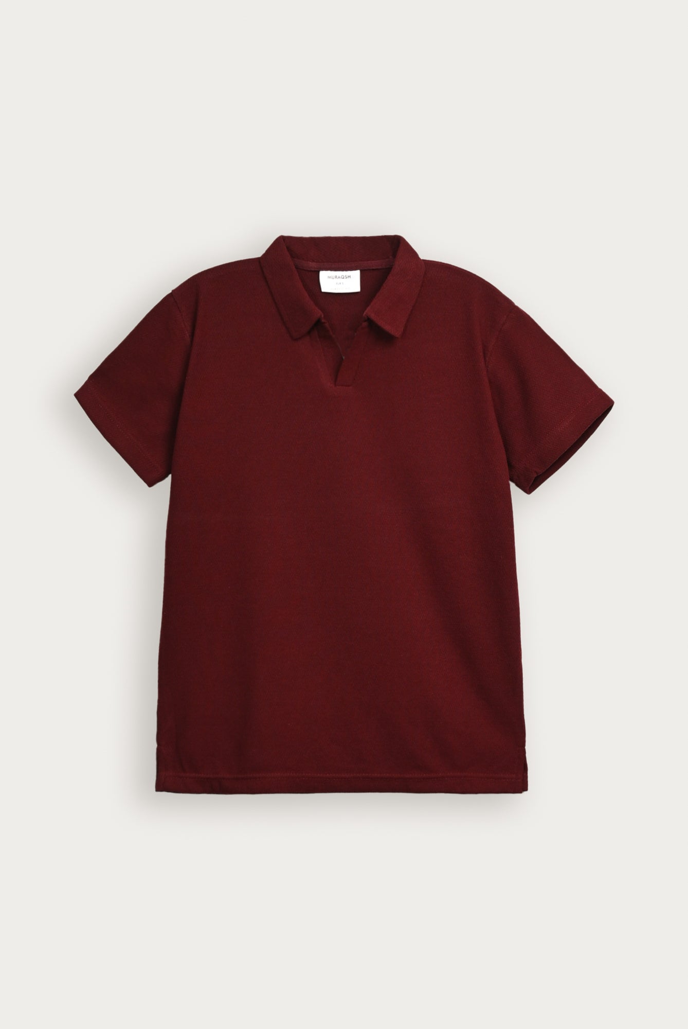 Maroon Mesh Thermal Knit Polo - Smart Fit - Men
