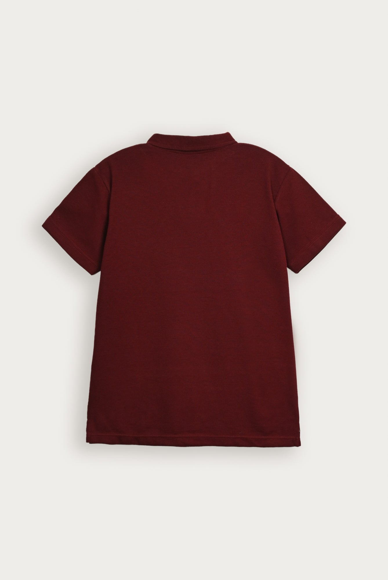 Maroon Mesh Thermal Knit Polo - Smart Fit - Men