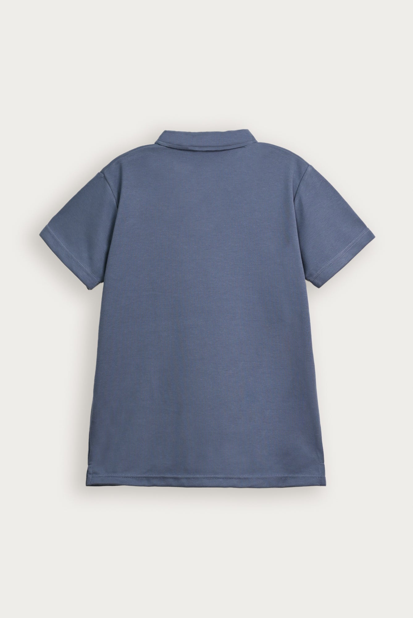 Bluish Grey Interlock Johnny Collar Polo - Smart Fit - Men