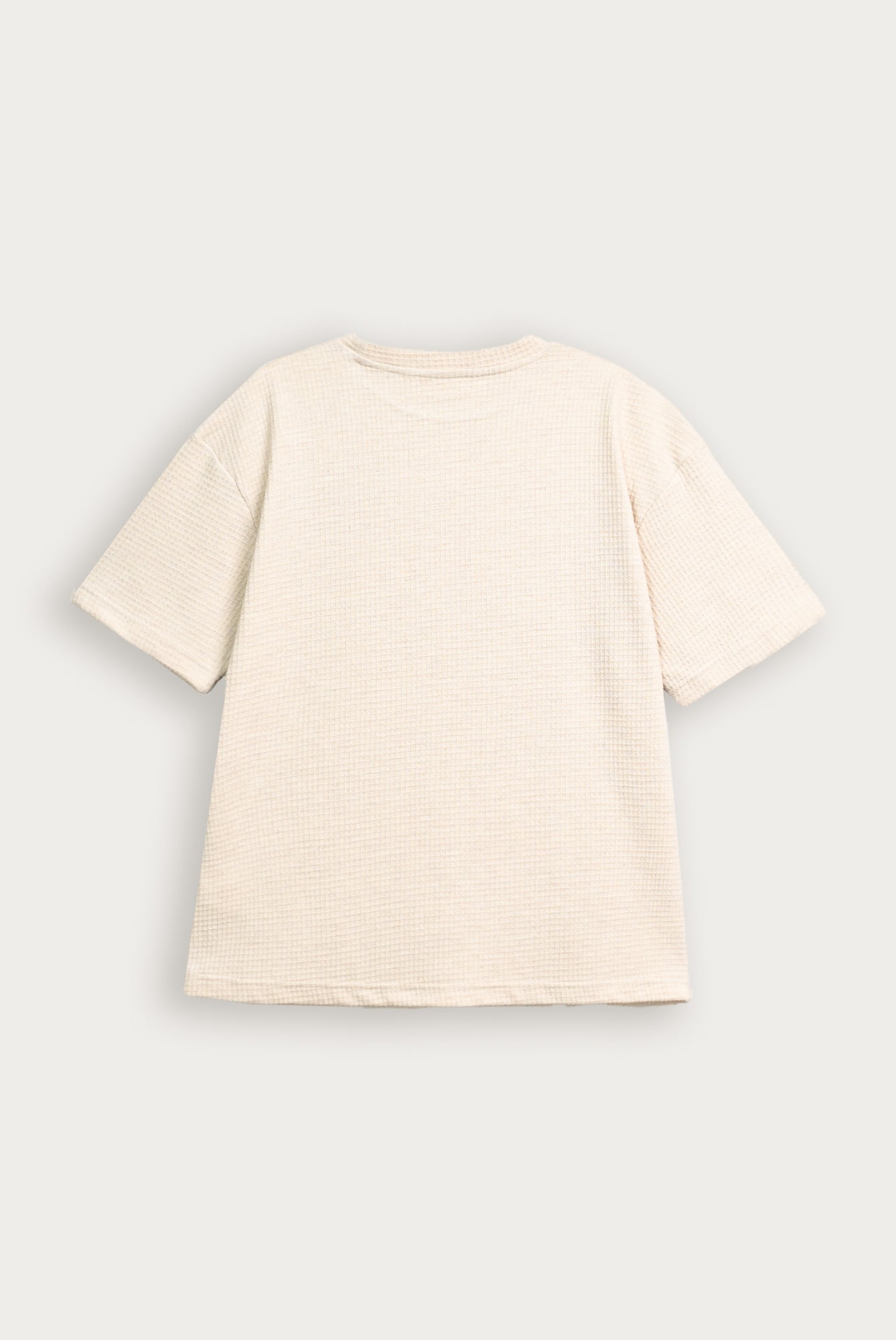 Off White Waffle Knit Oversized Tee - Men