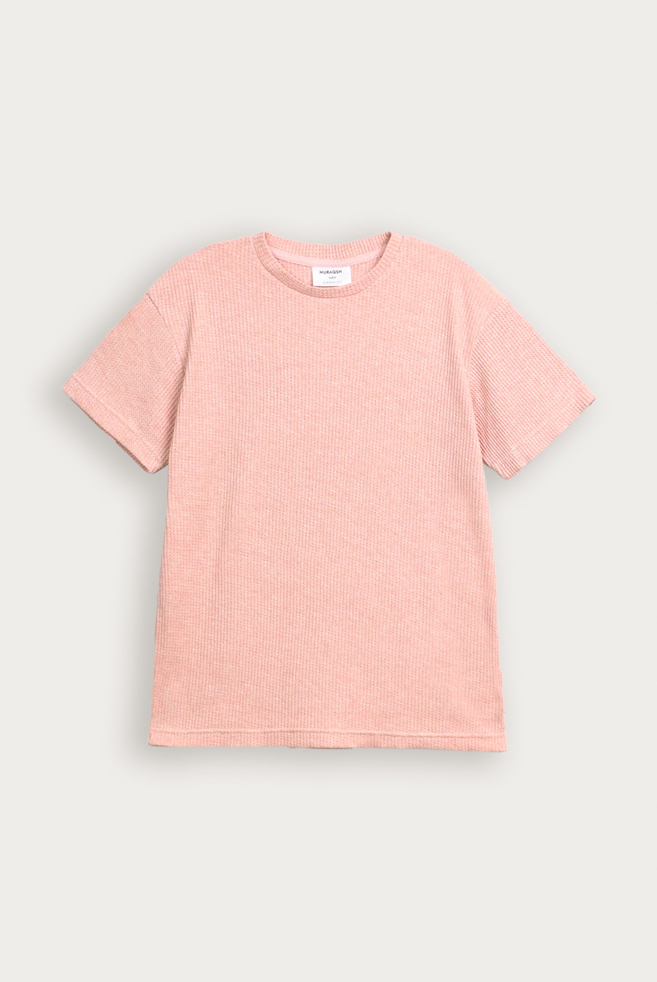 Baby Pink Waffle Oversized Tee - Men
