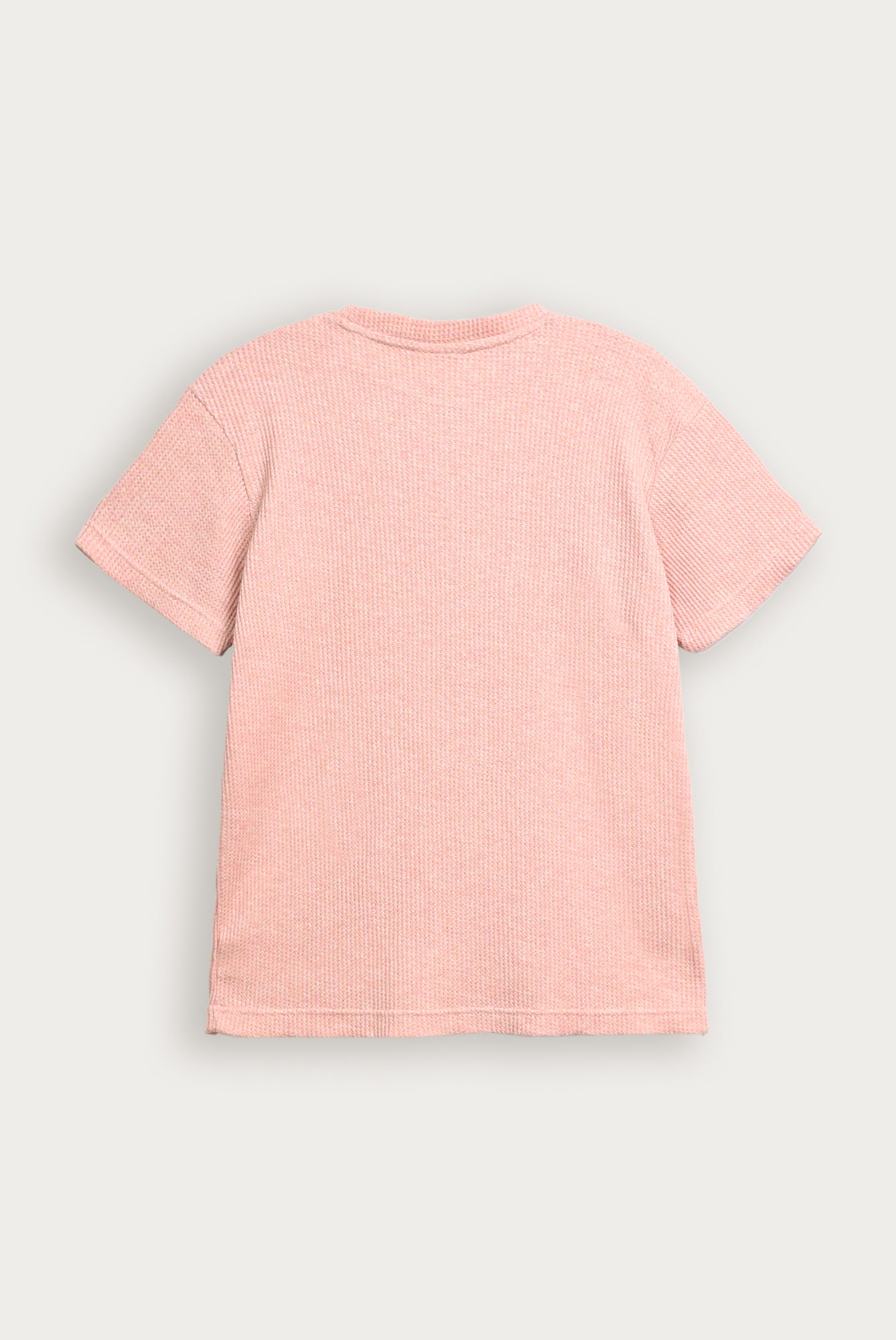 Baby Pink Waffle Oversized Tee - Men