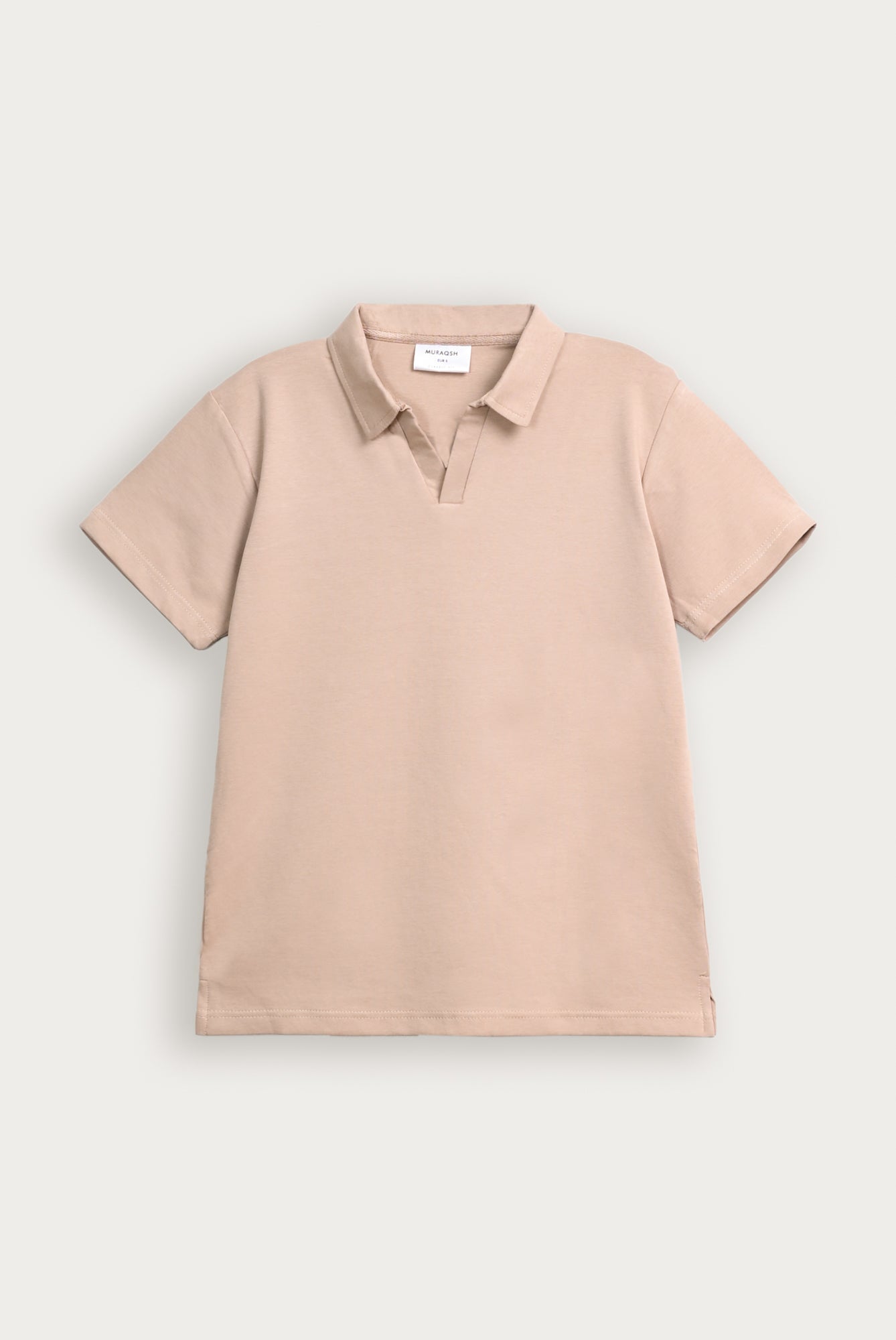 Tea Pink Interlock Johnny Collar Polo - Smart Fit - Men