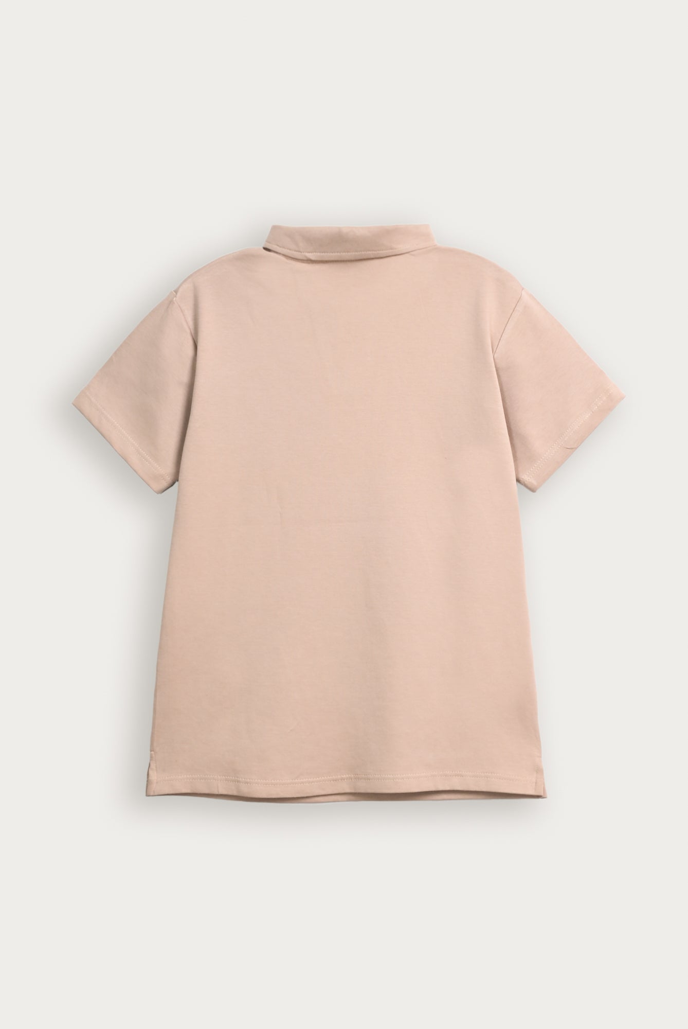 Tea Pink Interlock Johnny Collar Polo - Smart Fit - Men