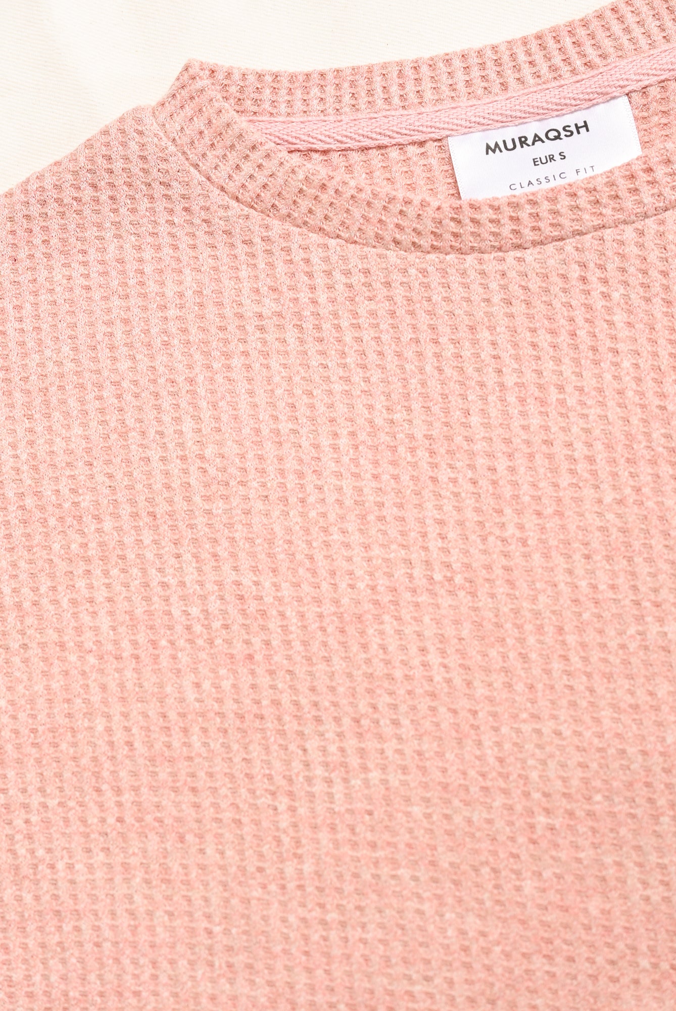 Pearl Pink Waffle Oversized Tee - Men