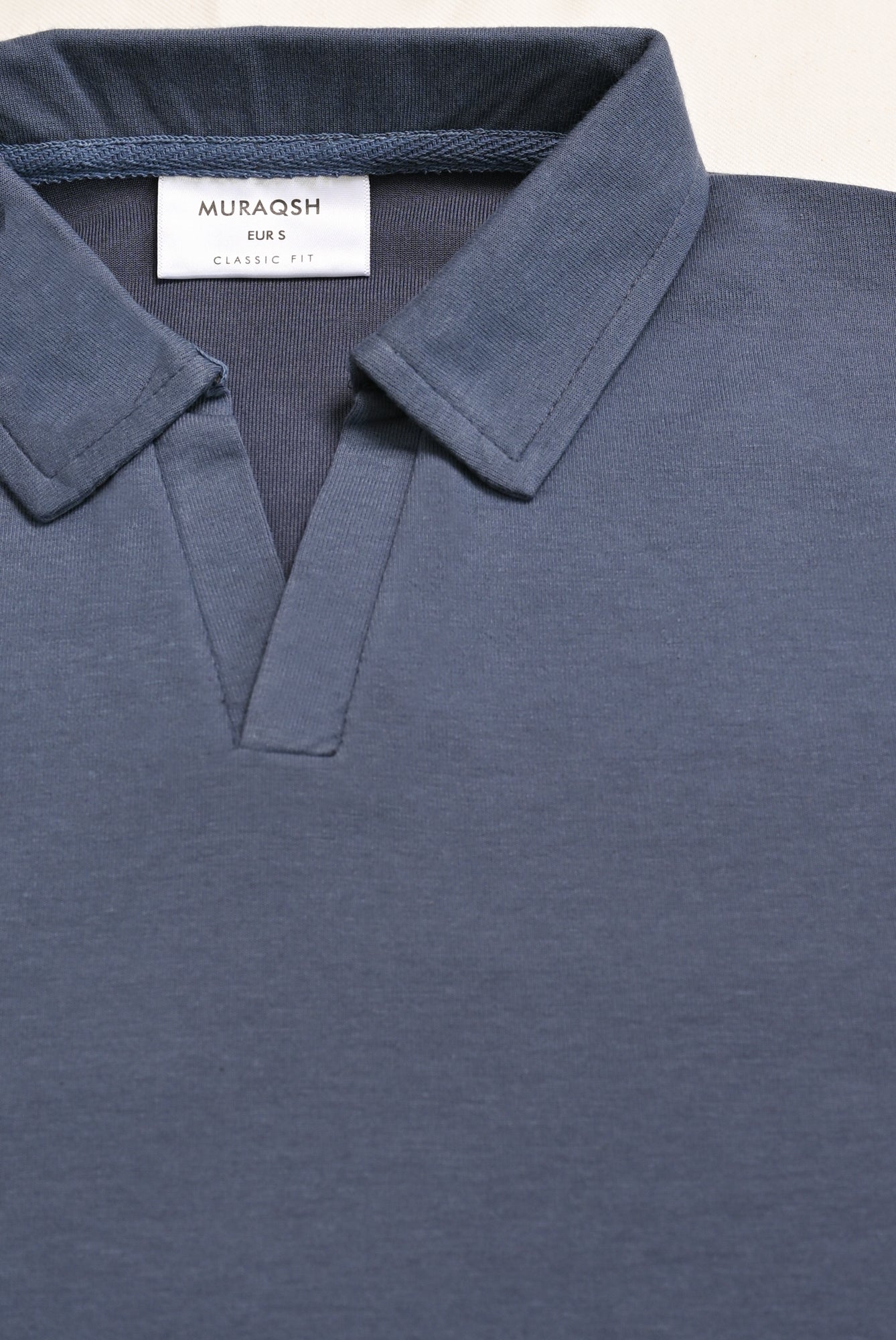 Bluish Grey Interlock Johnny Collar Polo - Smart Fit - Men