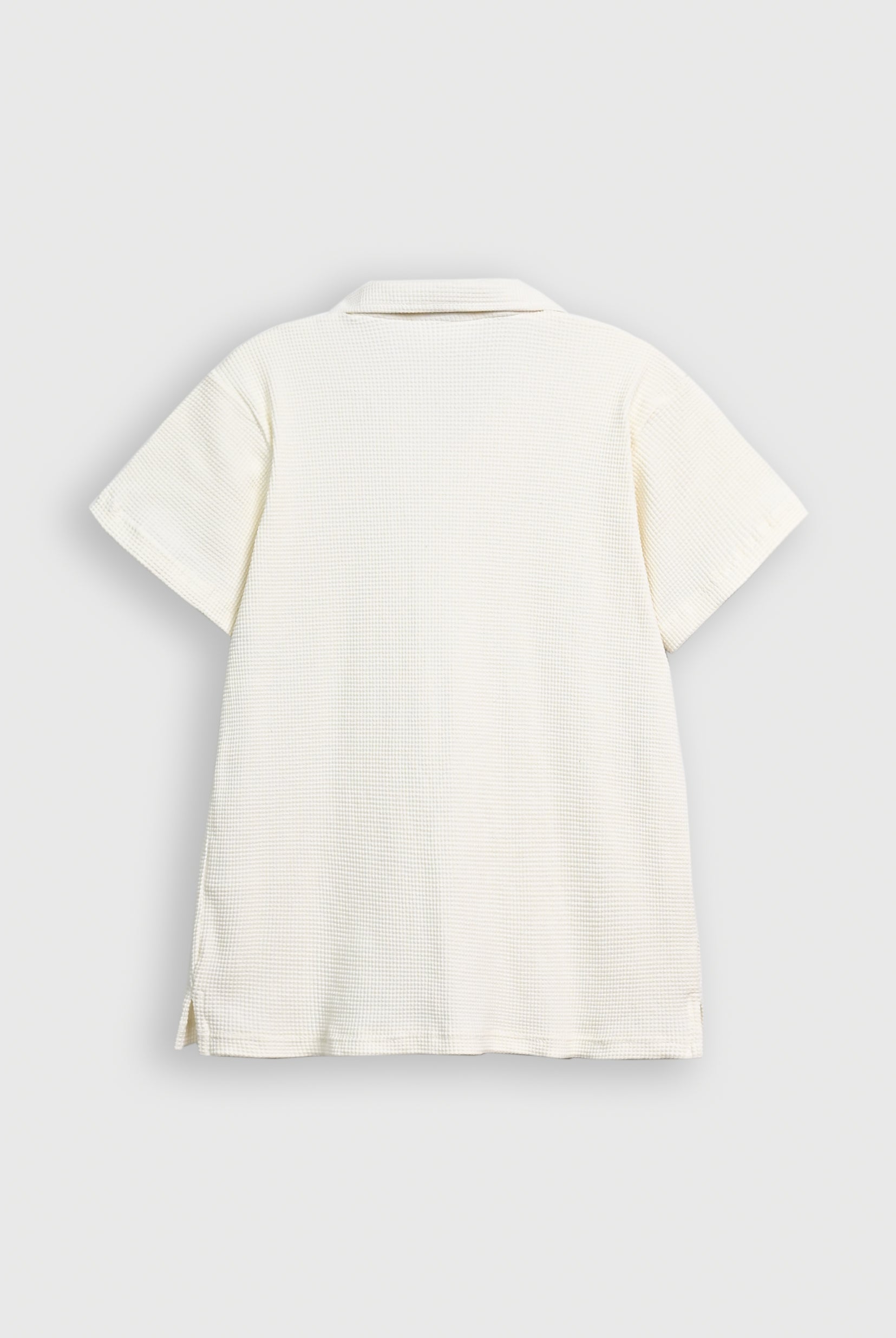 Off White Waffle Revere Polo - Smart Fit - Men