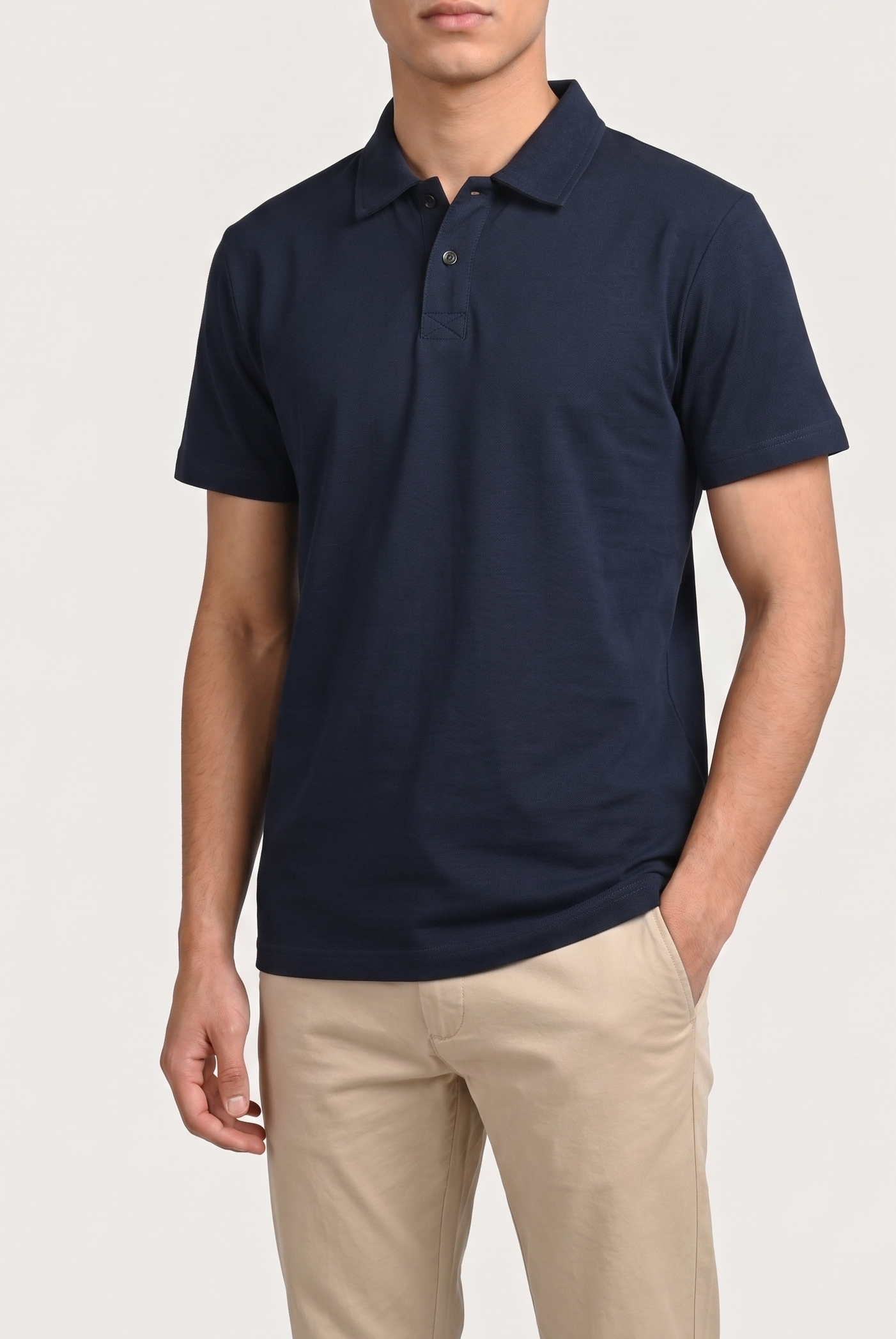 Dark Navy Blue Interlock Polo - Smart Fit - Men