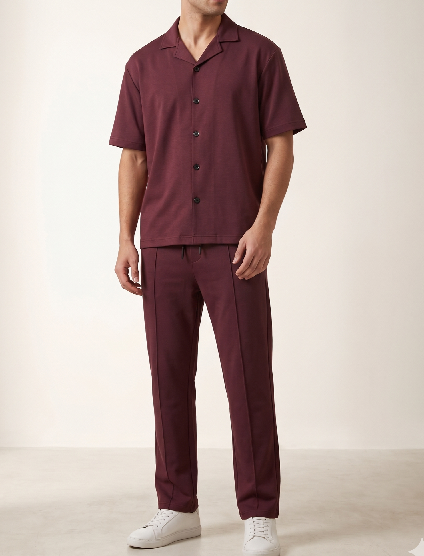 Dark Plum Jersey Coord Set - 2PC - Men