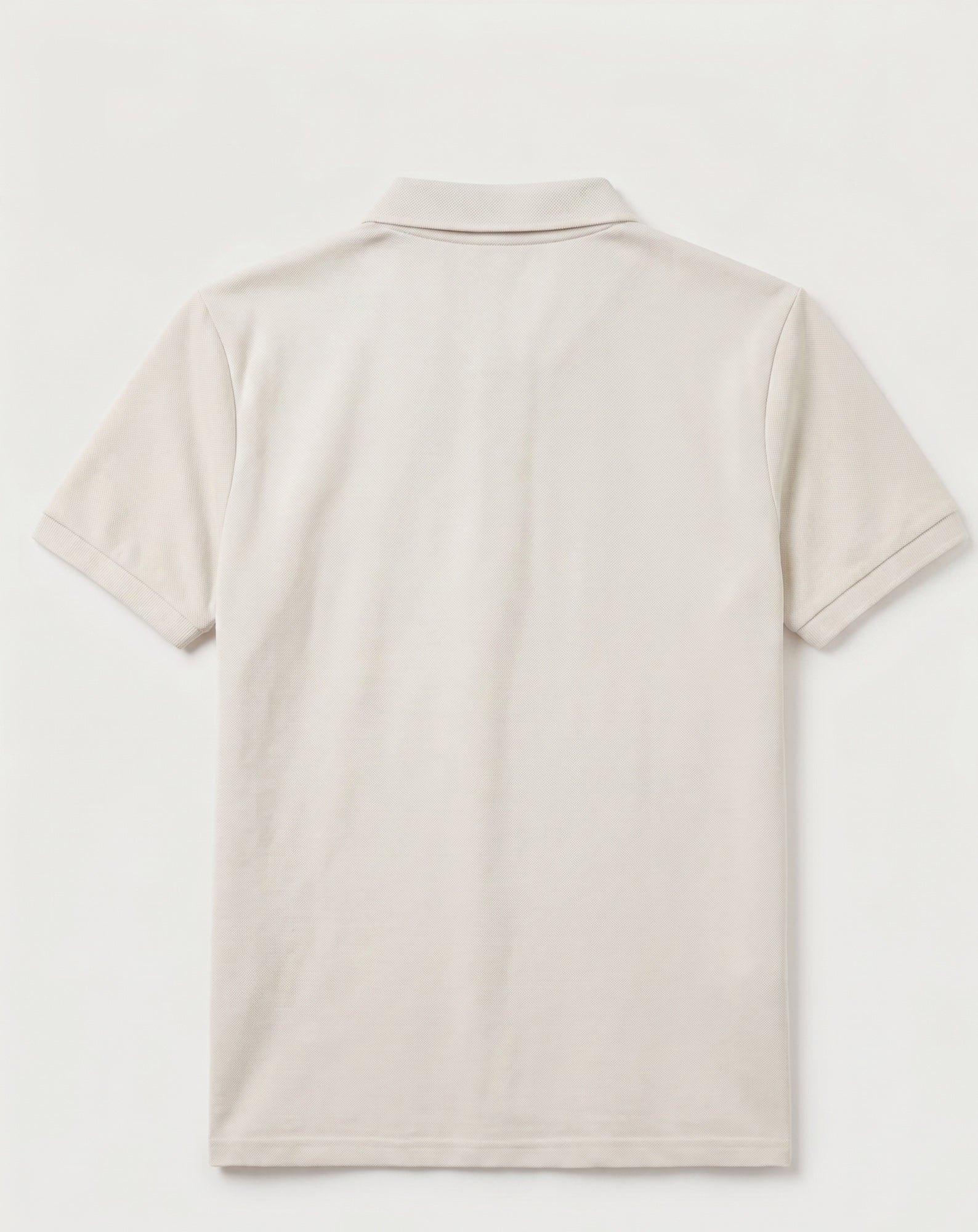 Off White Basic Zipper Polo - Smart Fit- Men