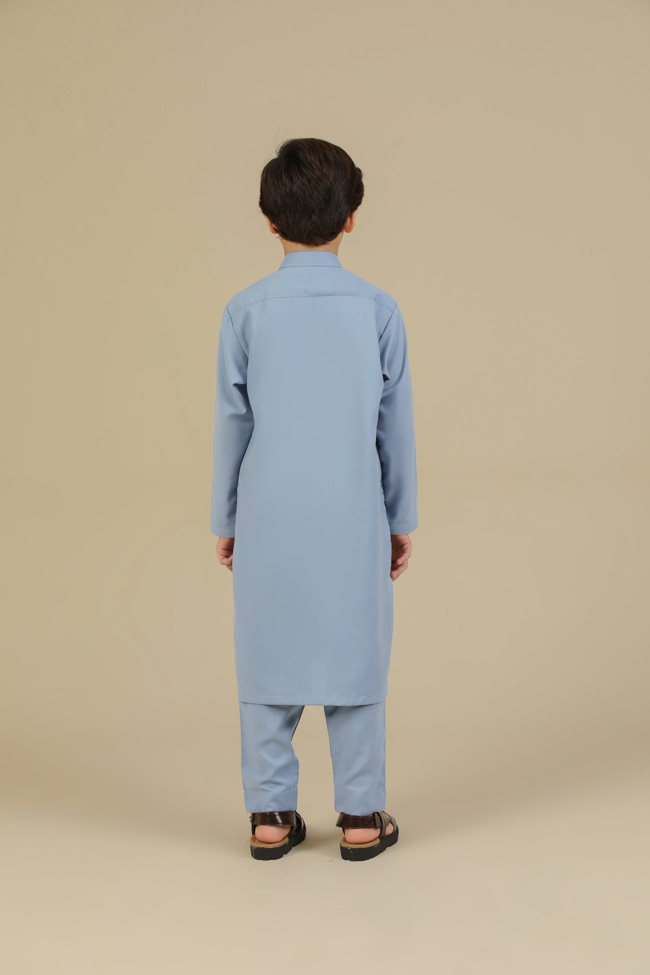Sapphire Blue Blended Kurta Trouser - Kids