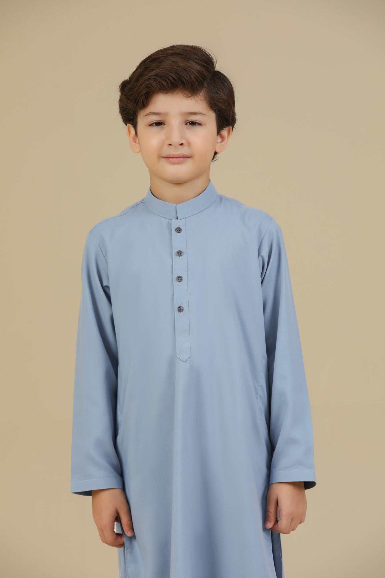 Sapphire Blue Blended Kurta Trouser - Kids