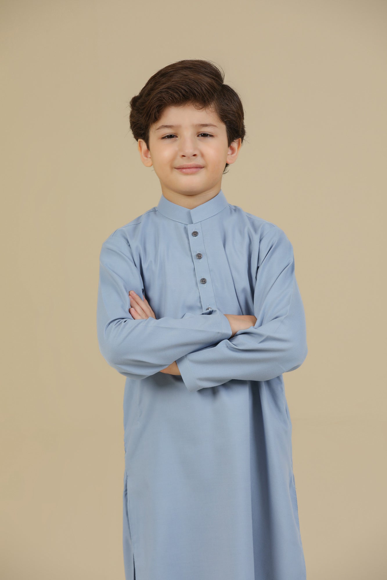 Sapphire Blue Blended Kurta Trouser - Kids
