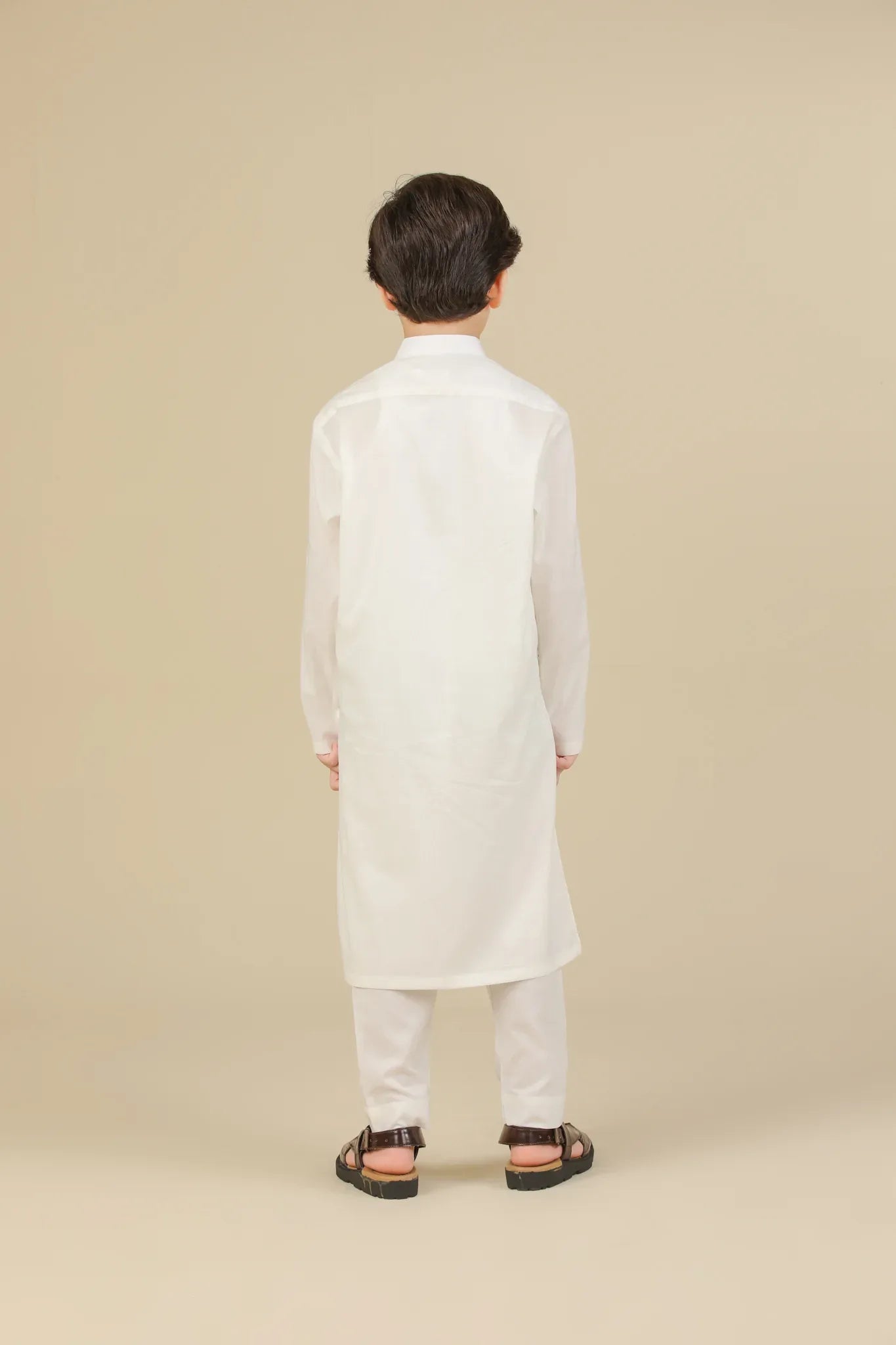 Off White Soft Cotton Kurta Trouser - Kids - Muraqsh -- Kidswear