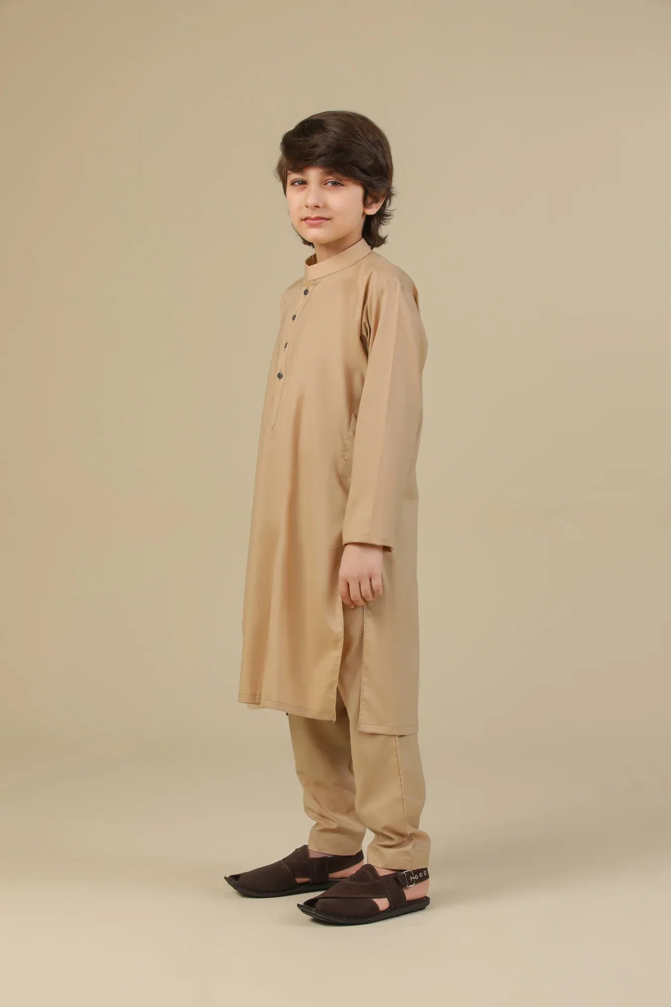 Camel Soft Cotton Kurta Trouser - Kids - Muraqsh -- Kidswear