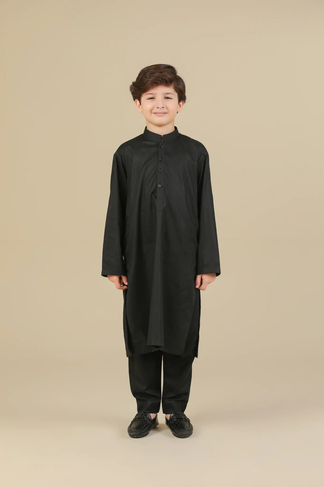 Black Soft Cotton Kurta Trouser - Kids - Muraqsh -- Kidswear