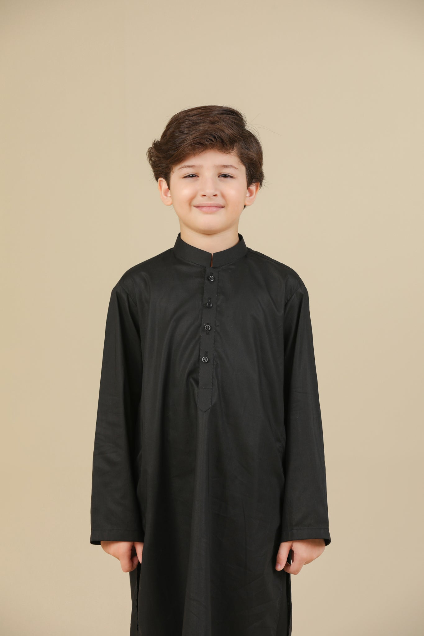 Black Soft Cotton Kurta Trouser - Kids
