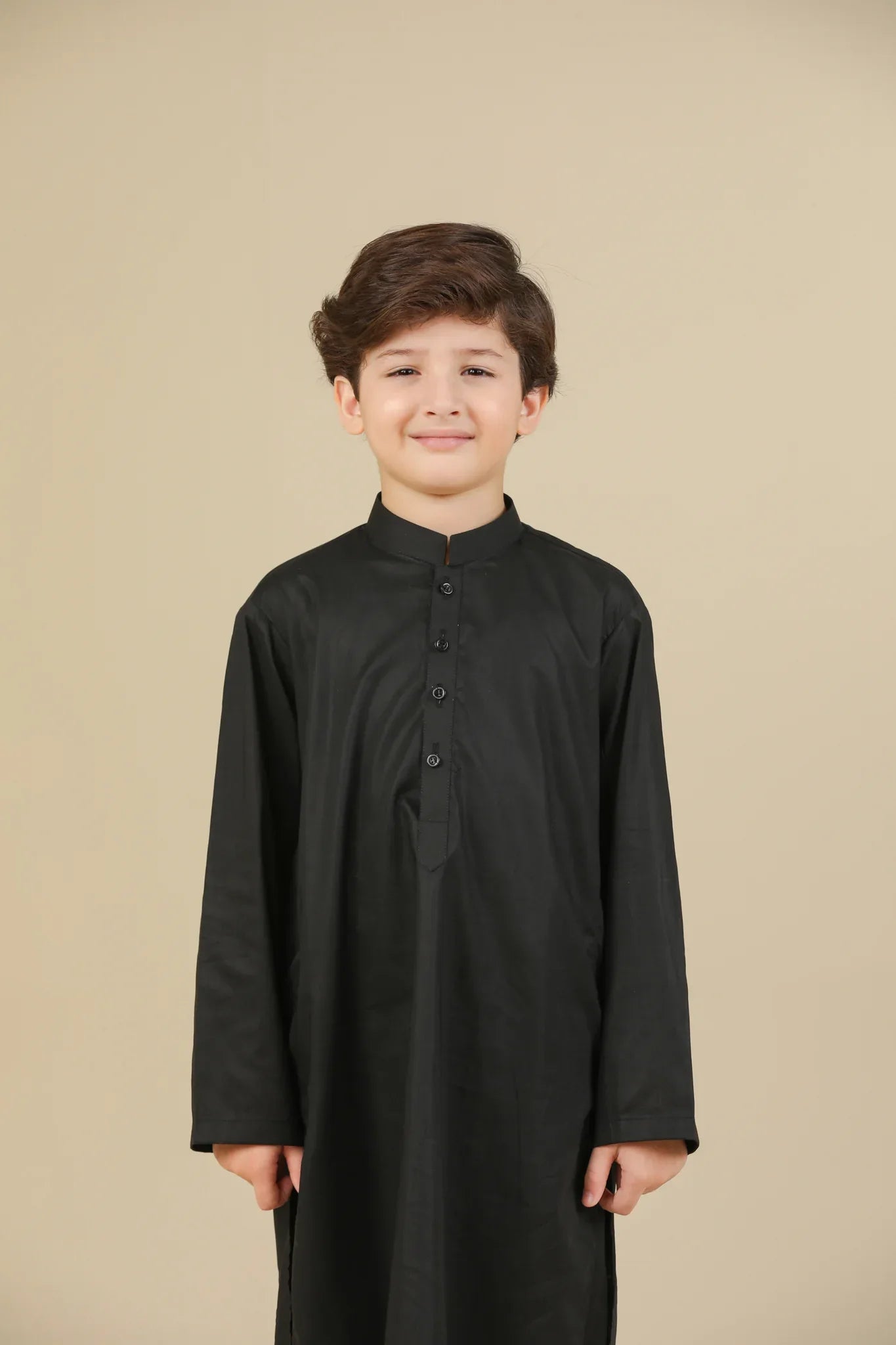 Black Soft Cotton Kurta Trouser - Kids - Muraqsh -- Kidswear