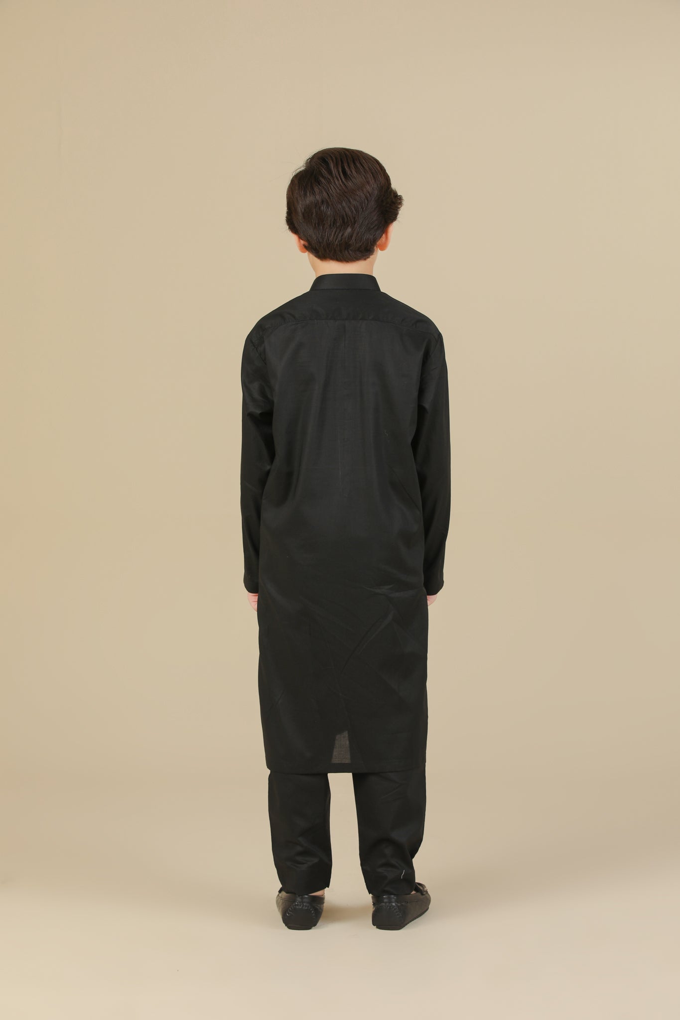 Black Soft Cotton Kurta Trouser - Kids